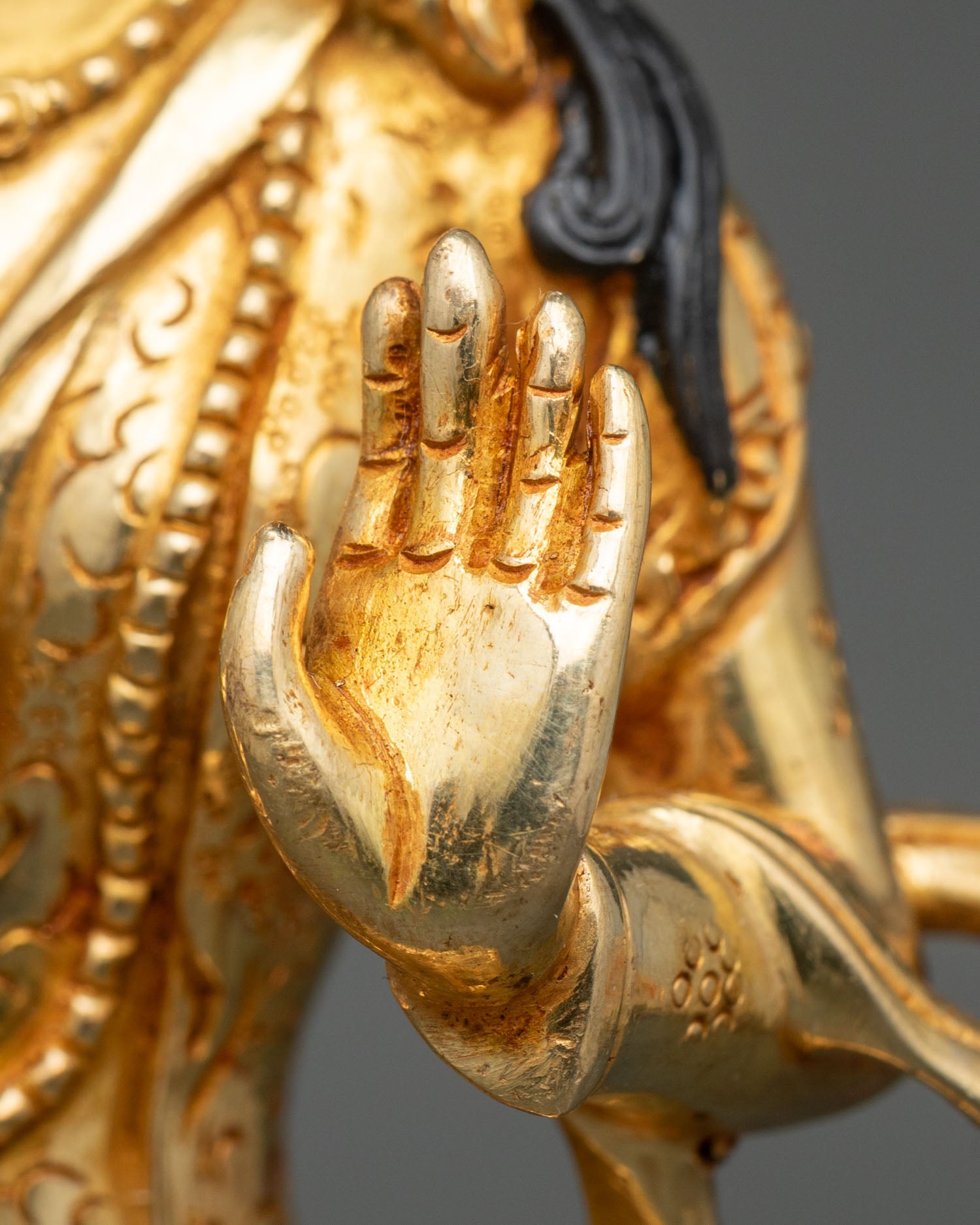 Guru Rinpoche & Two Attendants Statue | Traditional Himalayan Art