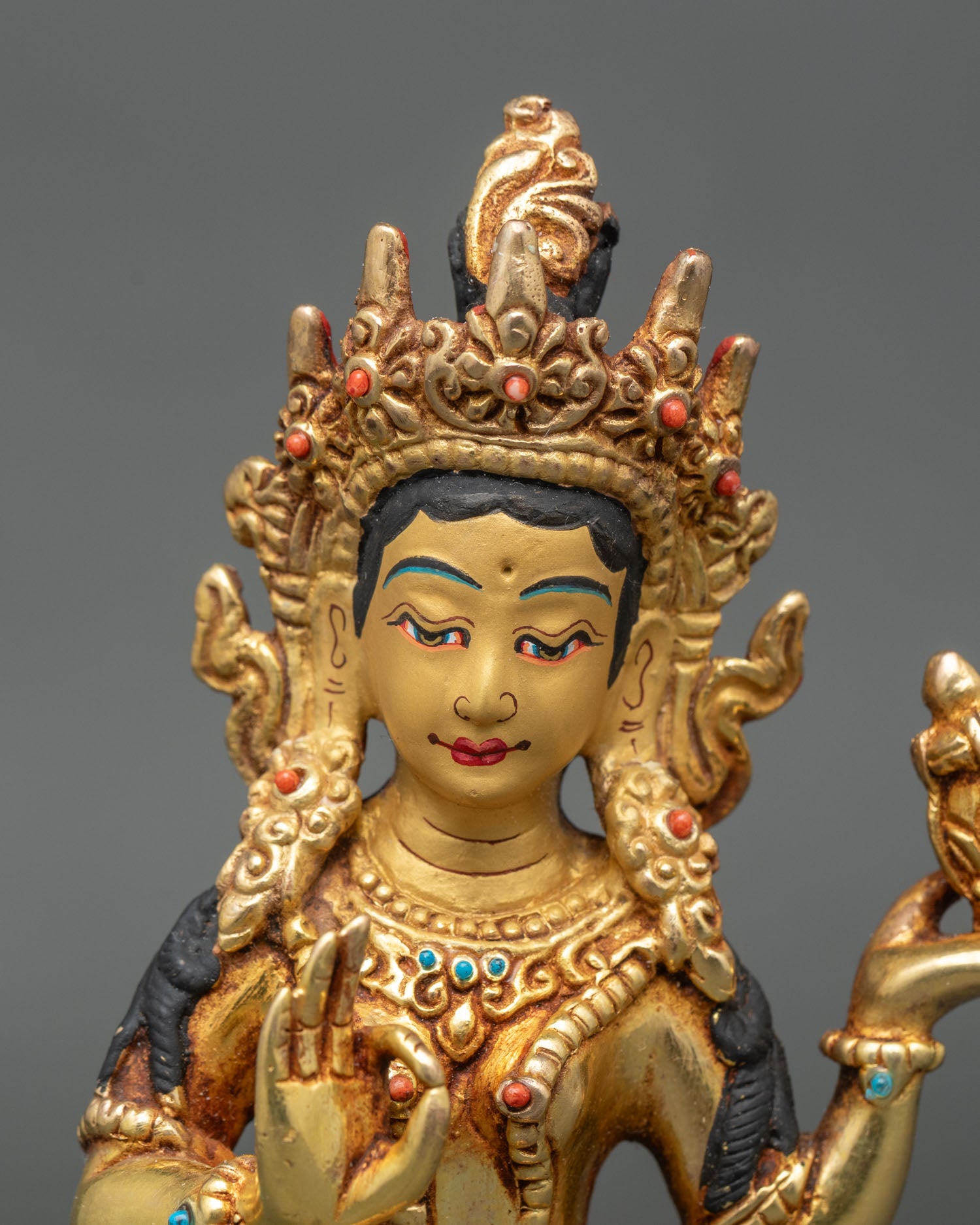 Guru Rinpoche Trio Statue Set | Buddhist Spiritual Figurines