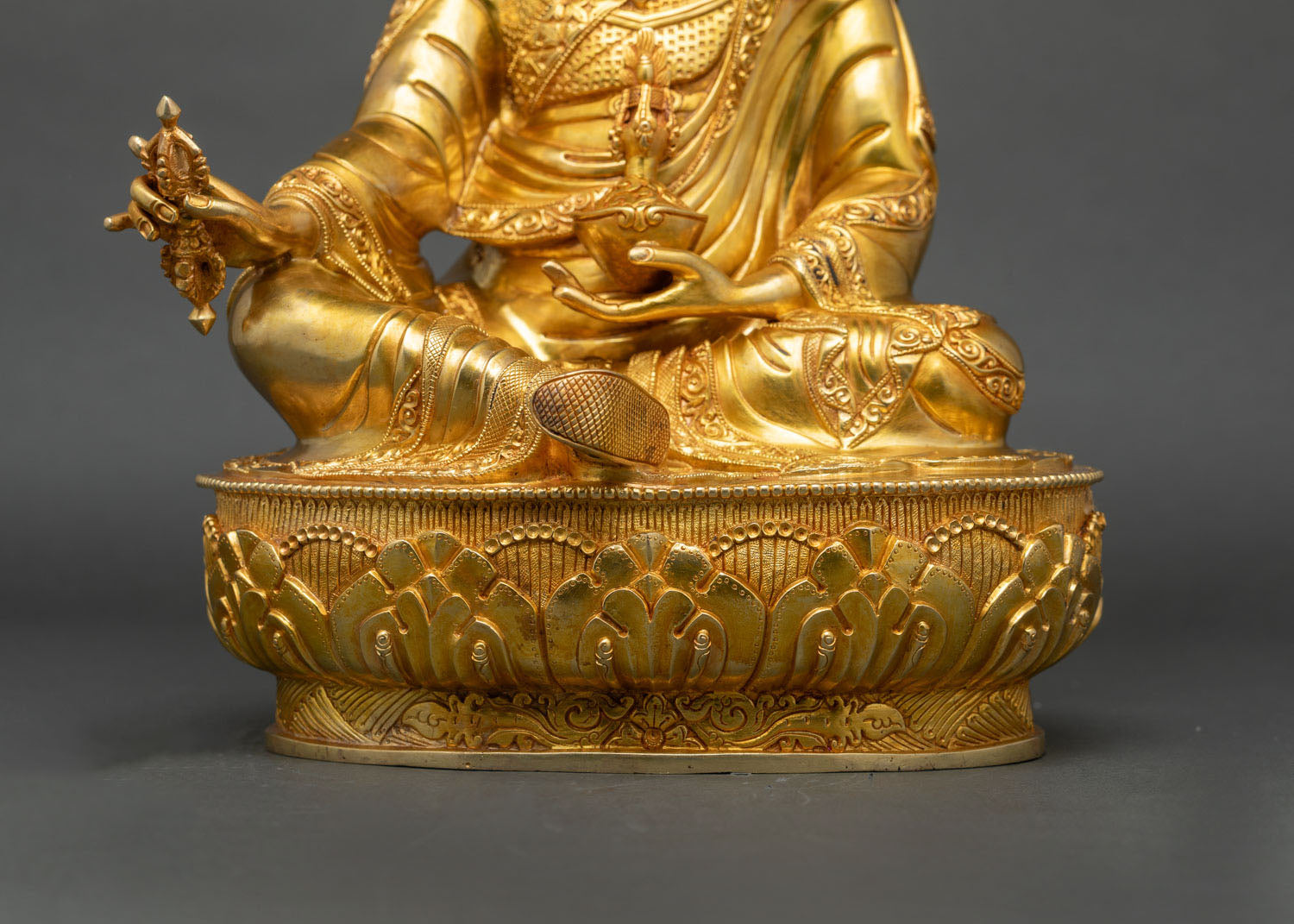 Guru Rinpoche Statue | Gold-Gilded Copper Buddhist Art