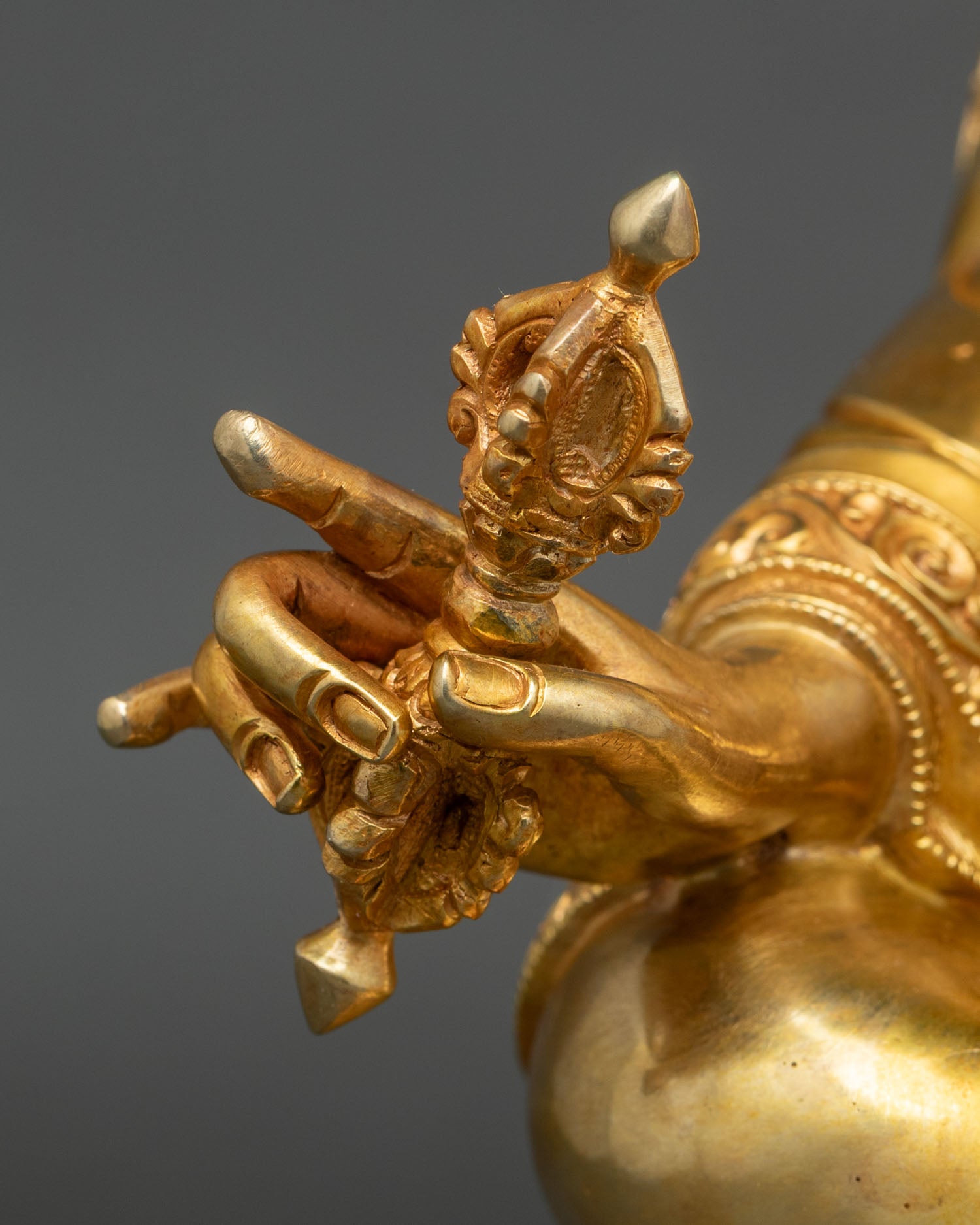 Guru Rinpoche Statue | Gold-Gilded Copper Buddhist Art