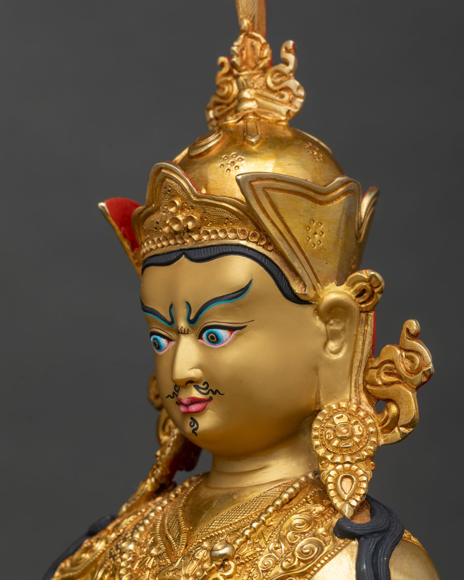 Guru Rinpoche Statue | Gold-Gilded Copper Buddhist Art