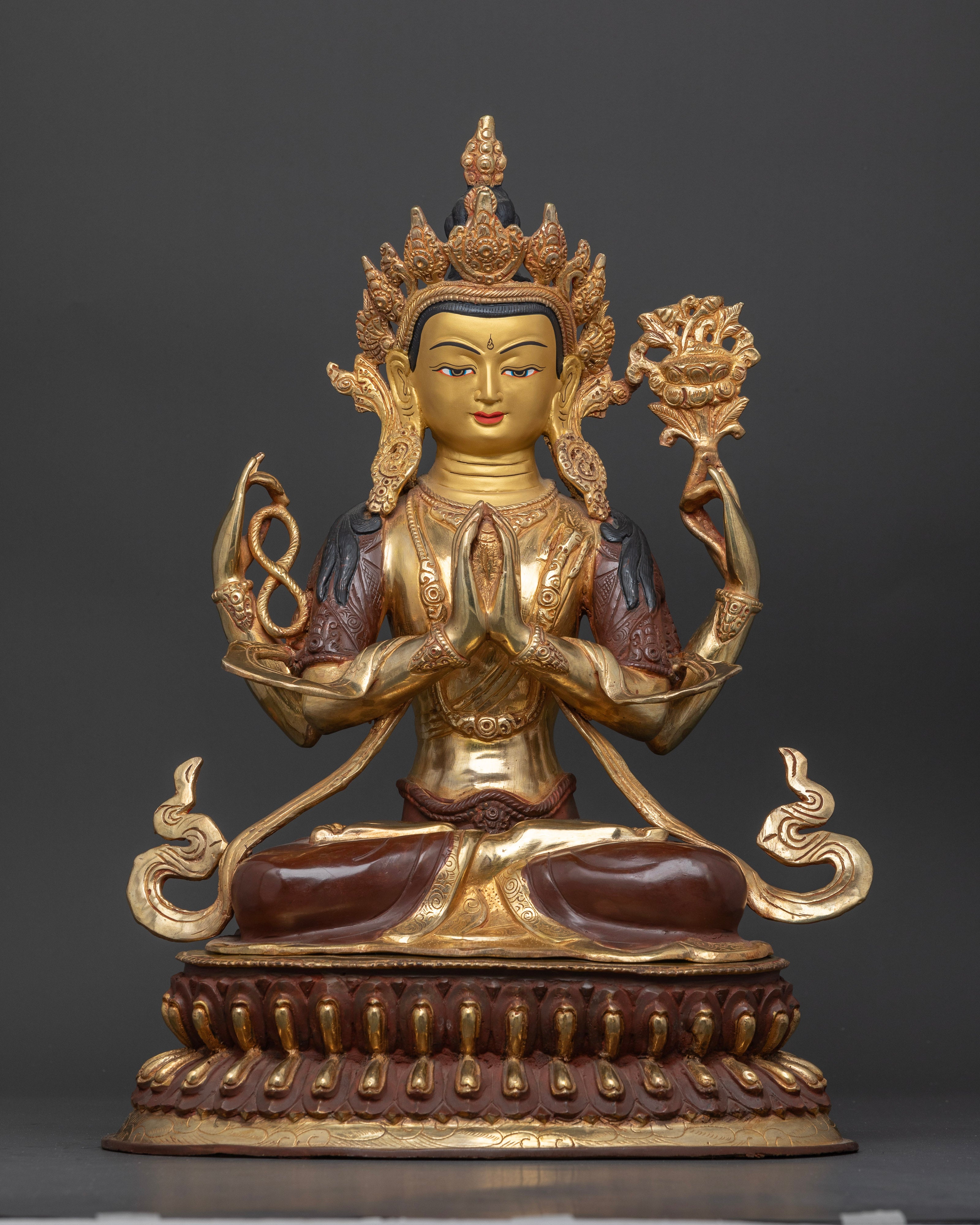 Four-Armed Chenrezig Statue: A Testament to Divine Craftsmanship