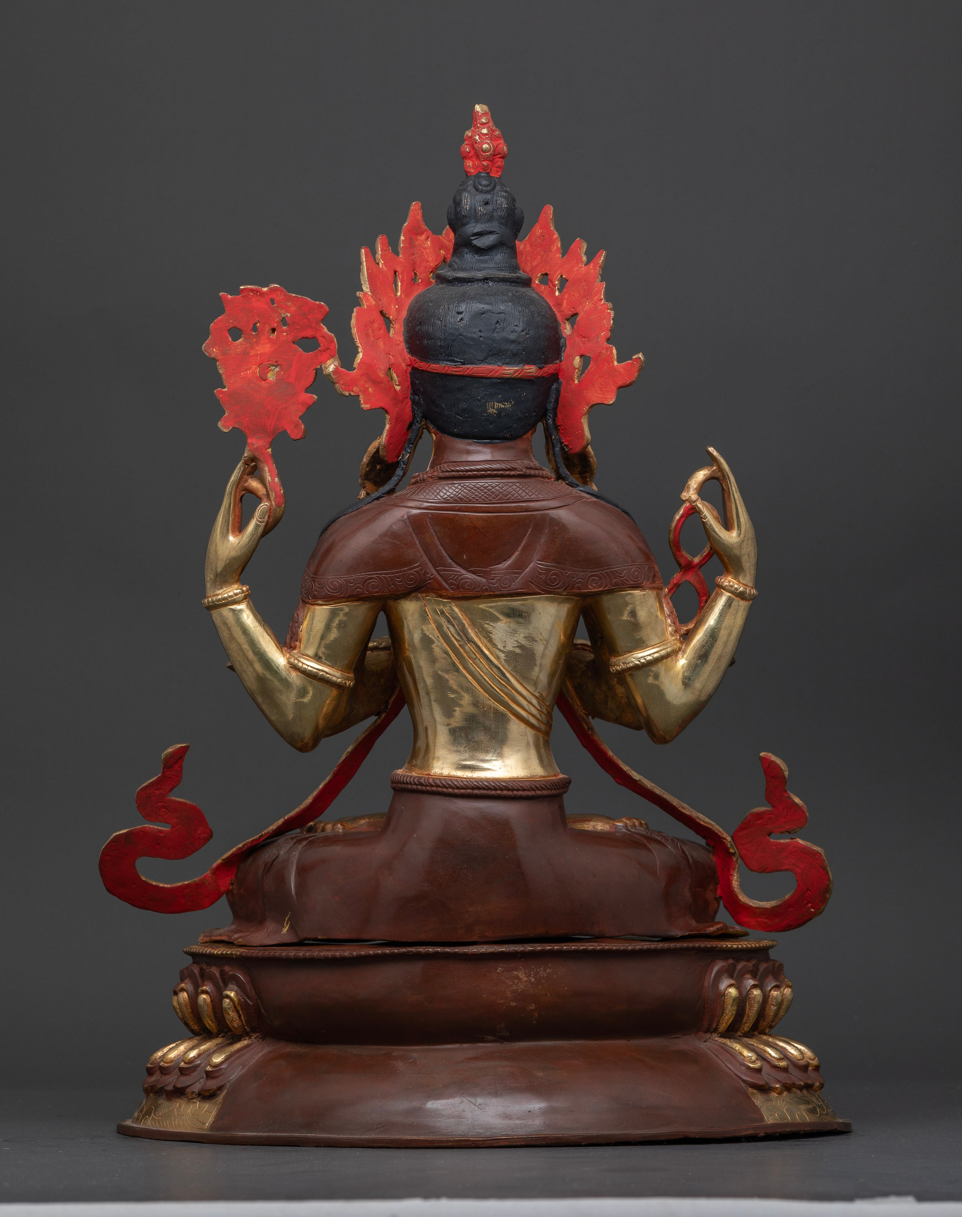 Four-Armed Chenrezig Statue: A Testament to Divine Craftsmanship