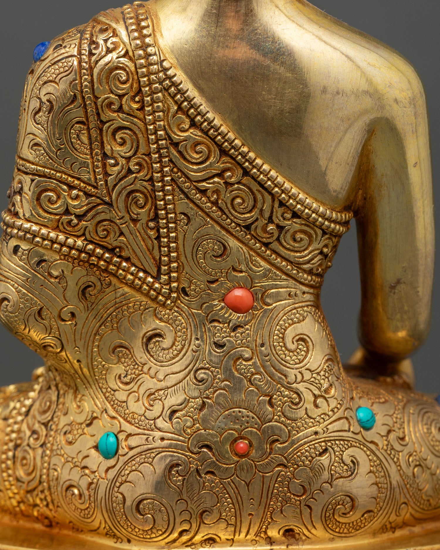 Shakyamuni Buddha Statue with Throne | Handcrafted in Nepal