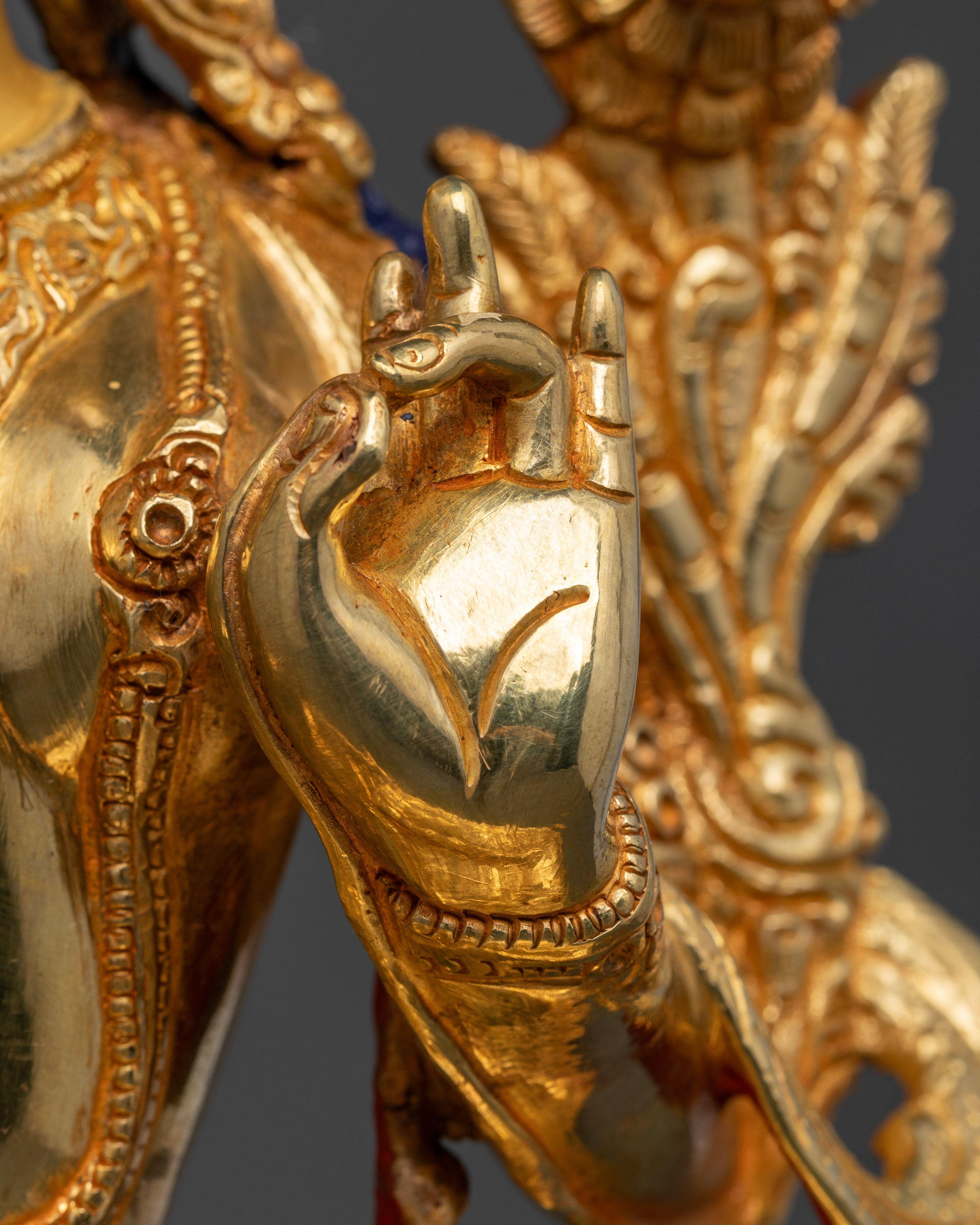 Emerald Grace: Handcrafted Green Tara Statue