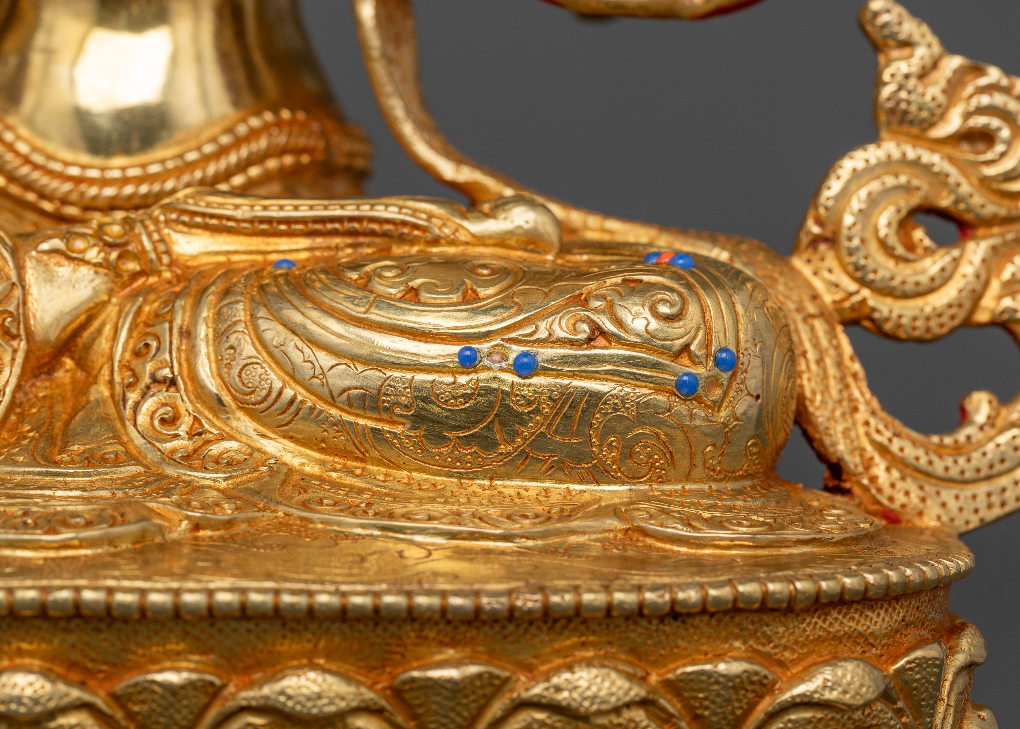 Chenrezig: Handcrafted Statue in Pure 24K Gold