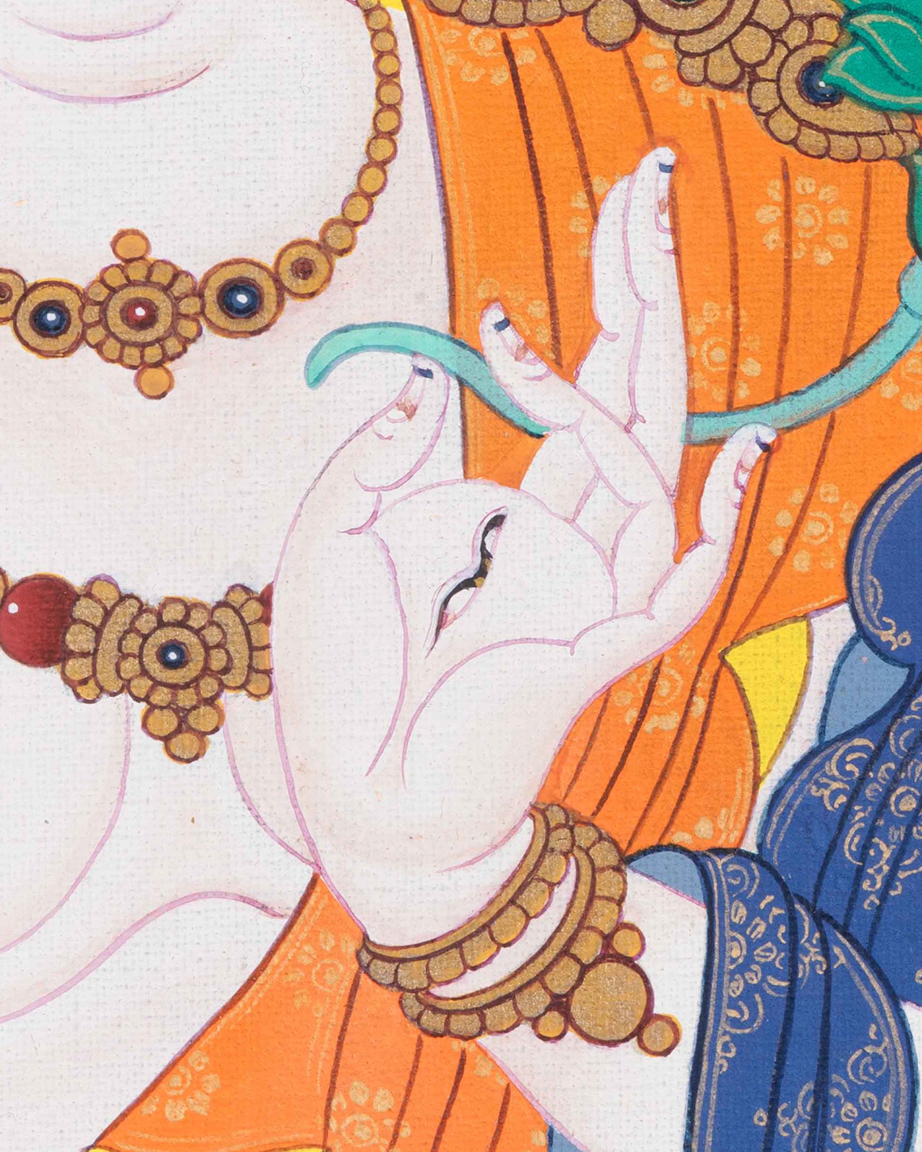 Tibetan White Tara Thangka Painting