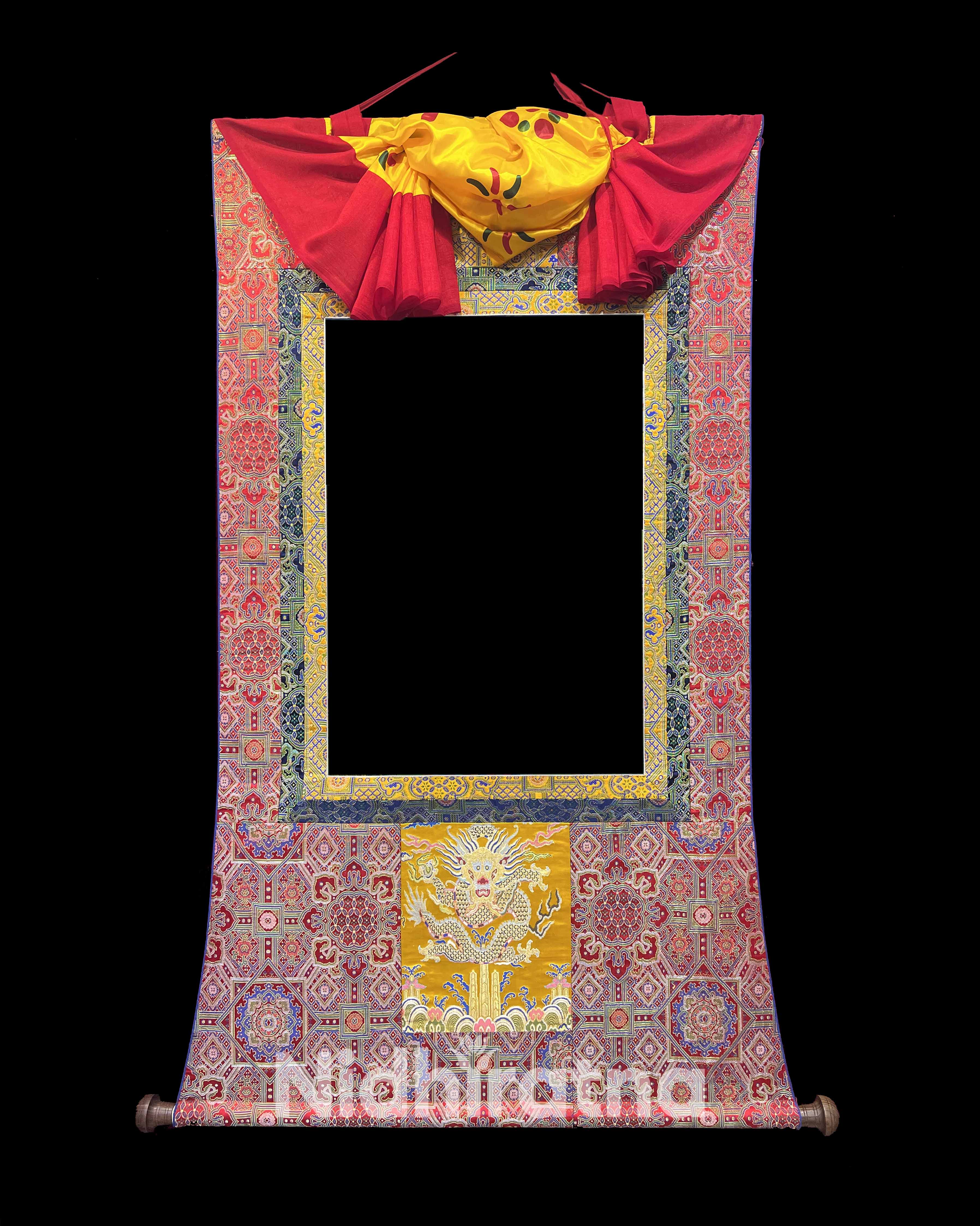 4 Tibetan Thangka Brocade