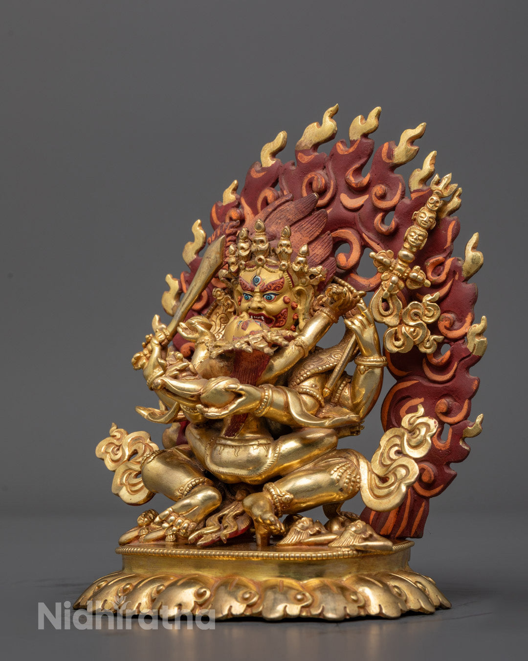 4 Armed Mahakala Mantra Statue