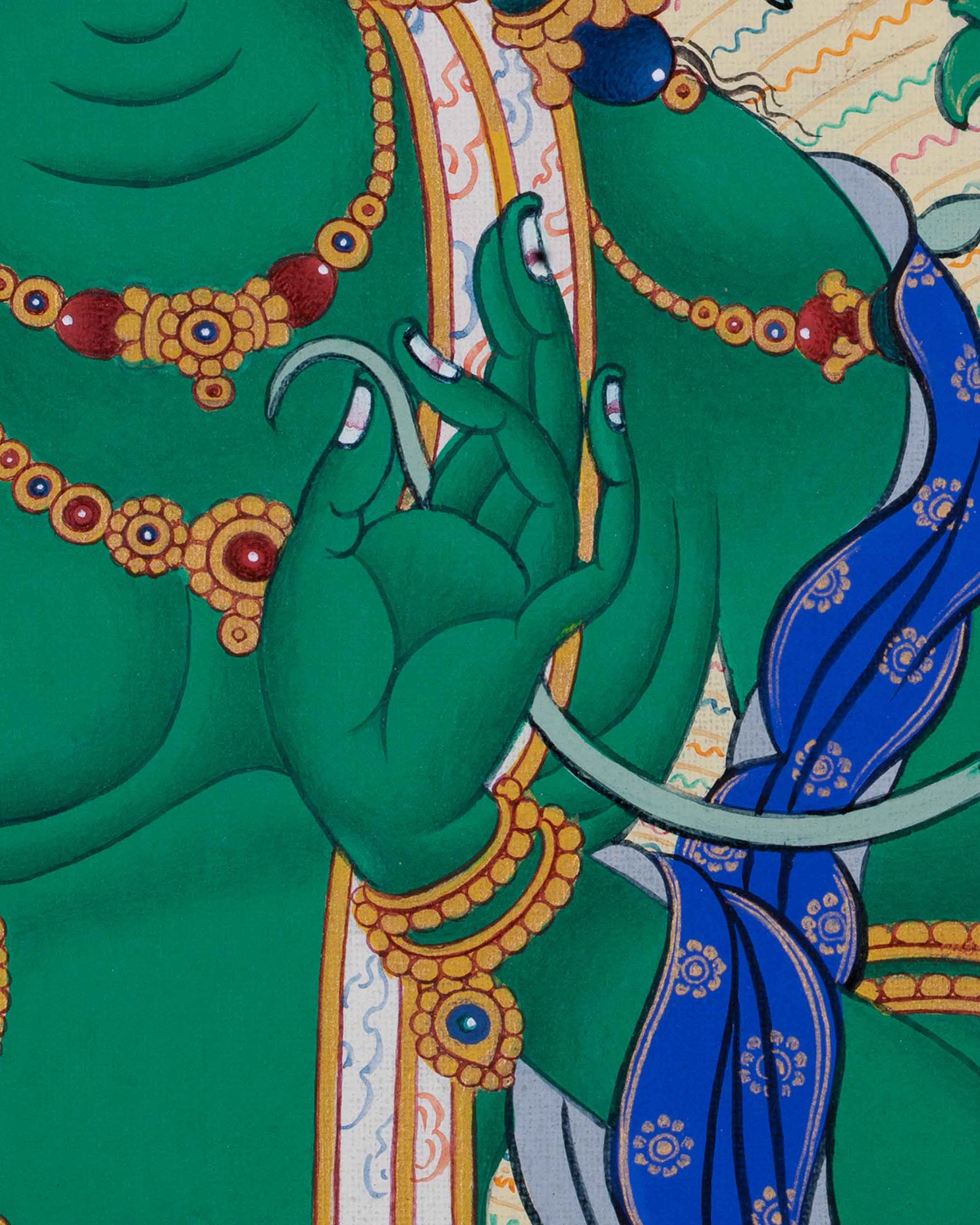 Green Tara Thangka Print