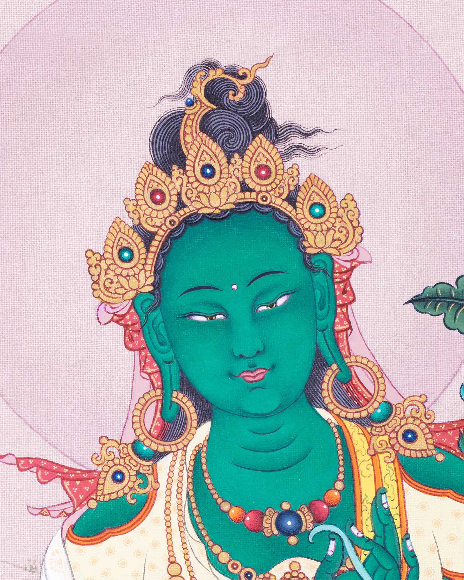 Green Tara Thangka Print