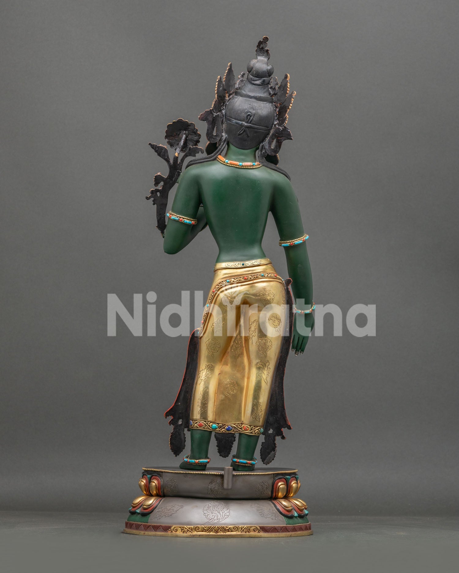 69cm large Standing Green Tara Statue, ideal centerpiece for temple altars and meditation halls