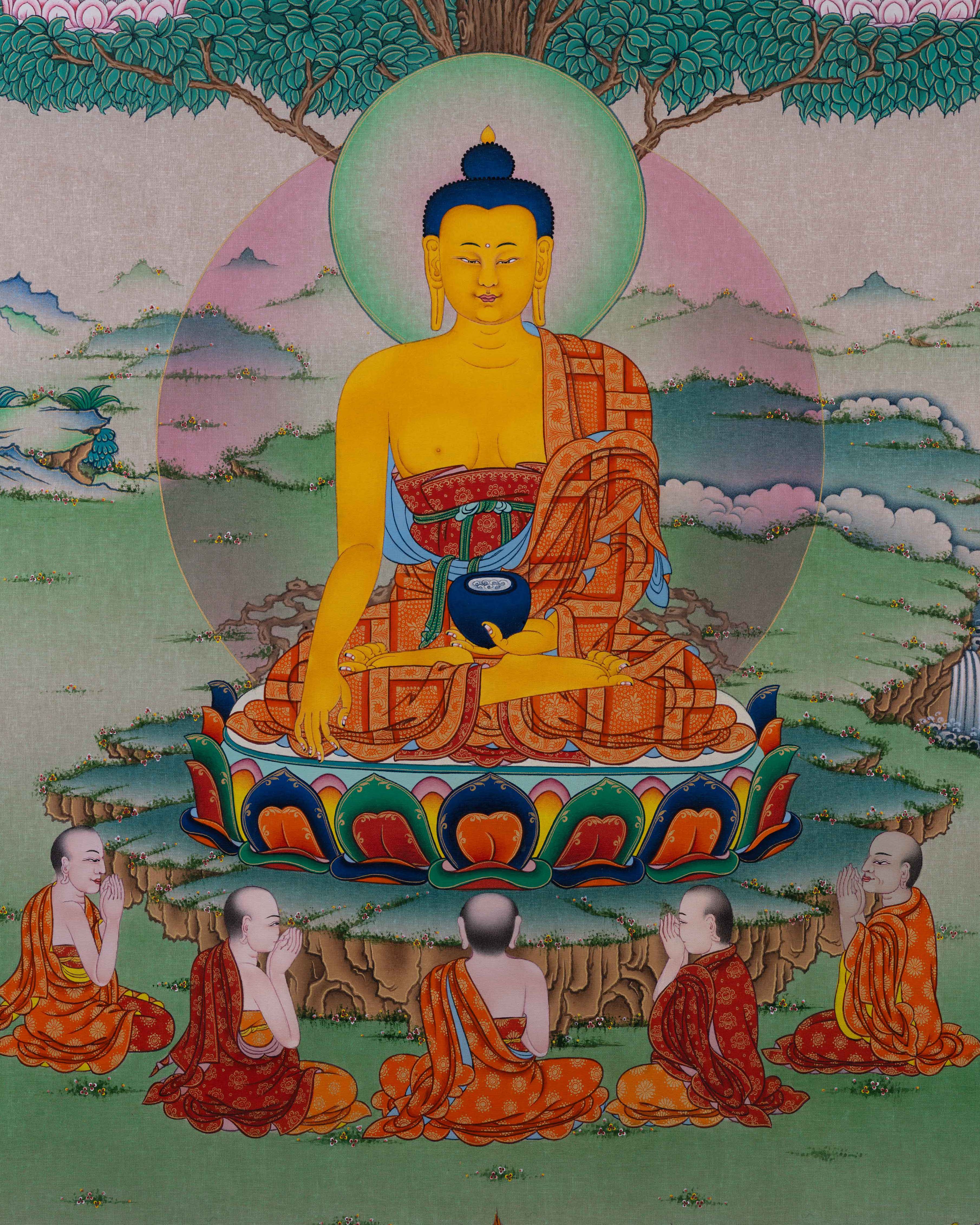 Traditional Buddha Shakyamuni Thangka Print