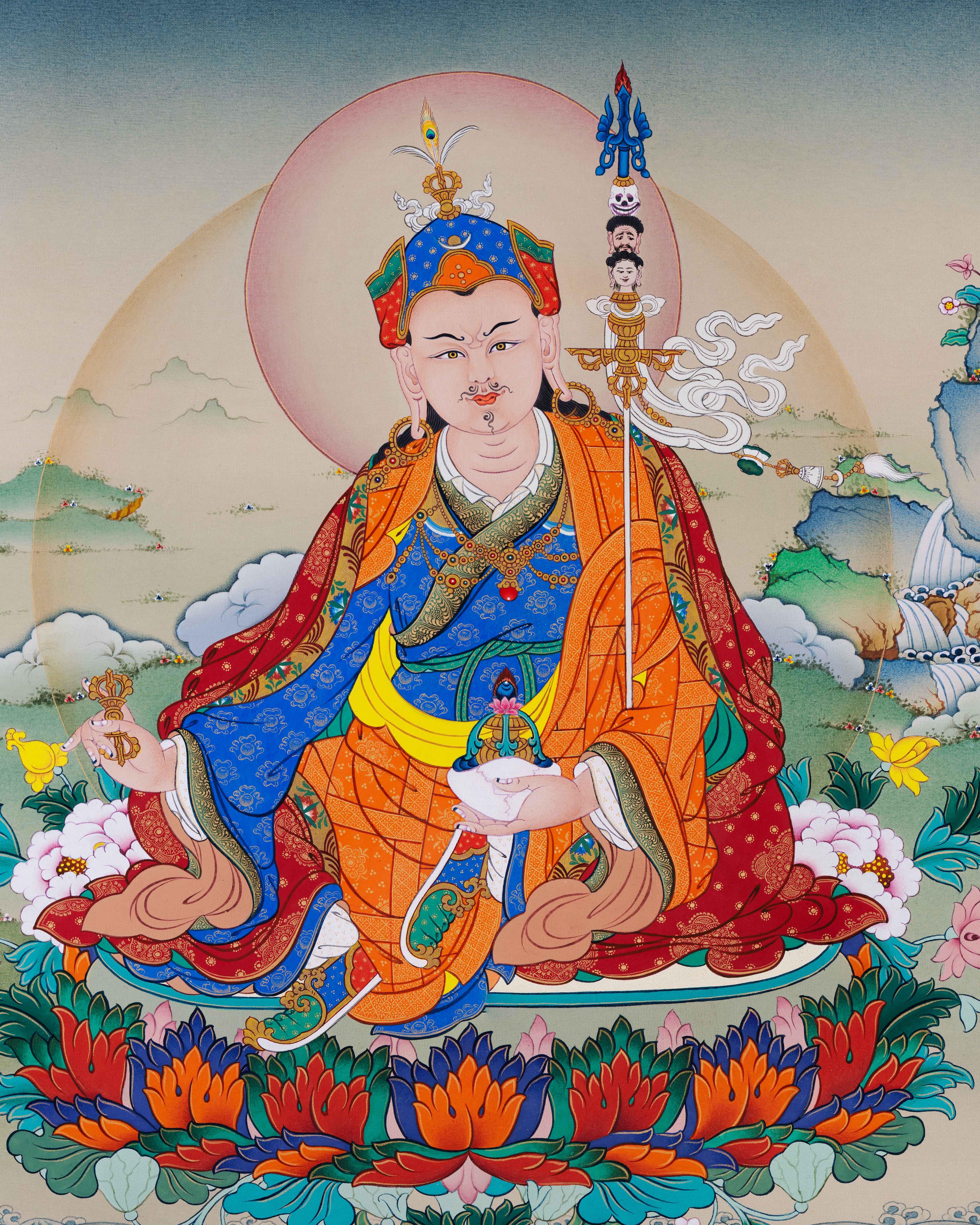 Guru Rinpoche Thangka Print | Tibetan Art for Spiritual Blessings