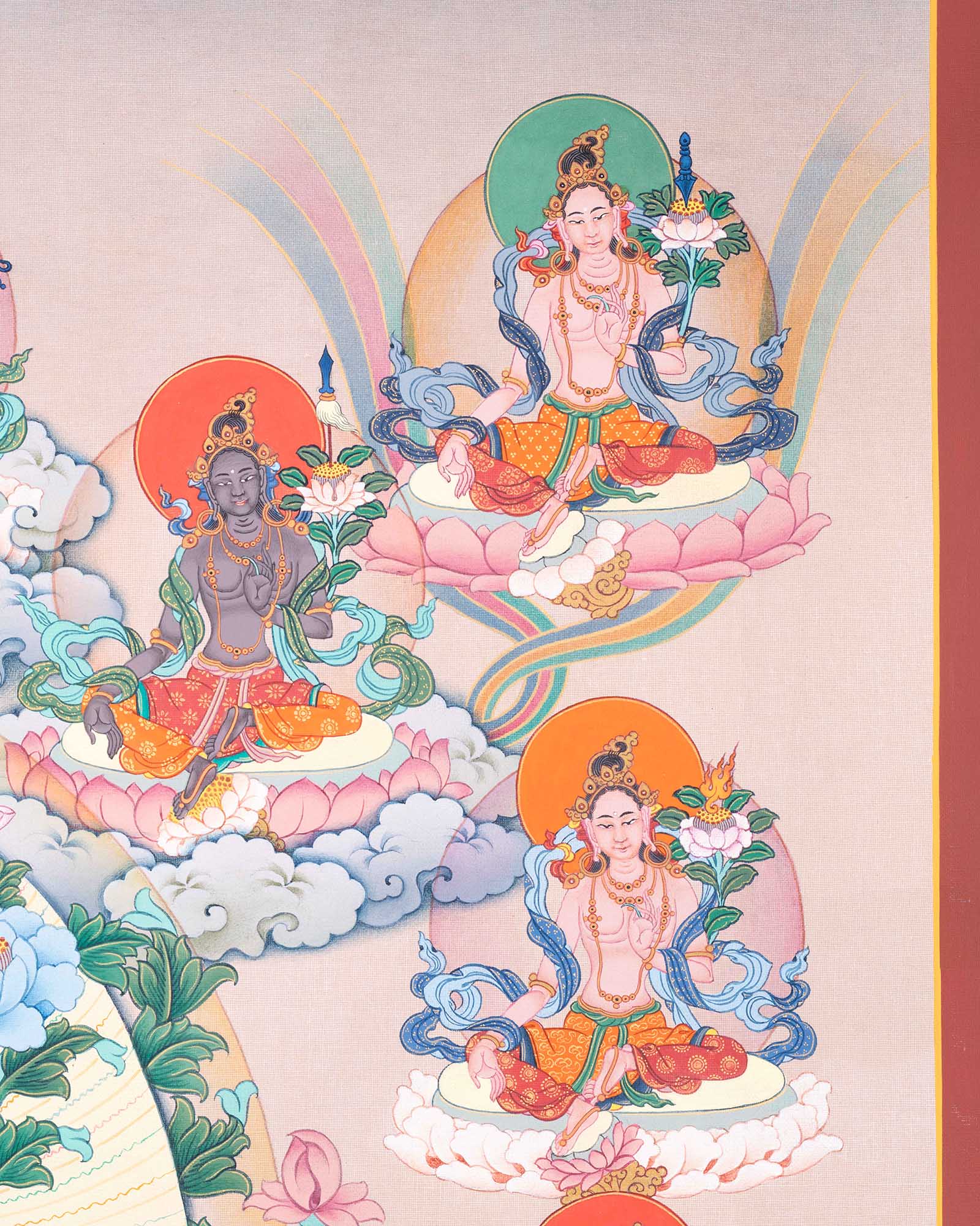 Twenty-One Taras Thangka Print for Prayer and Wall Decor