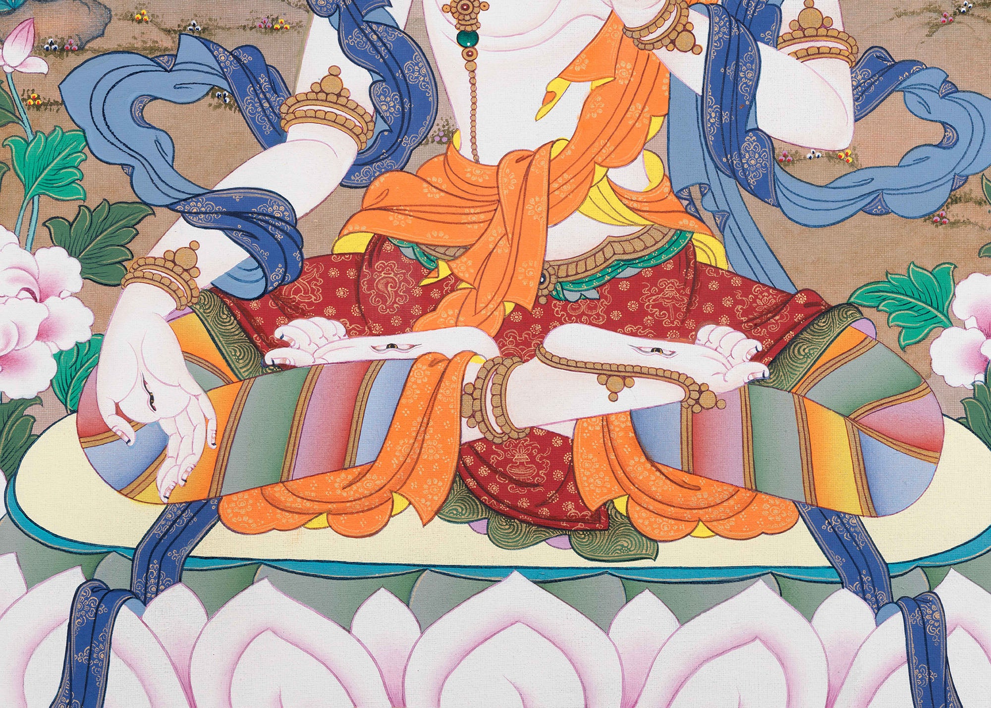 Tibetan White Tara Thangka Painting