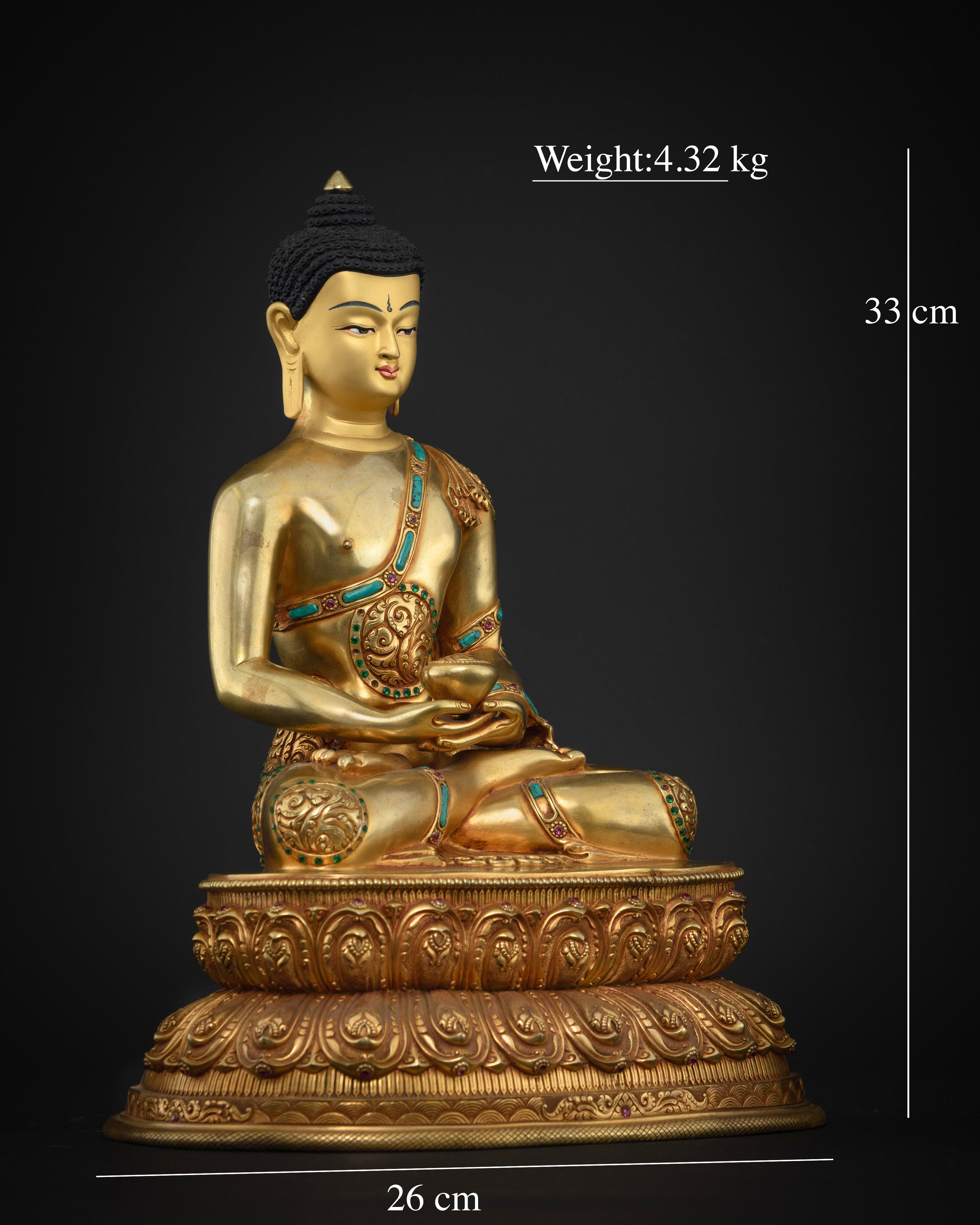 Masterpiece Sacred Trio Buddha Statue Set: Handcrafted in Nepal