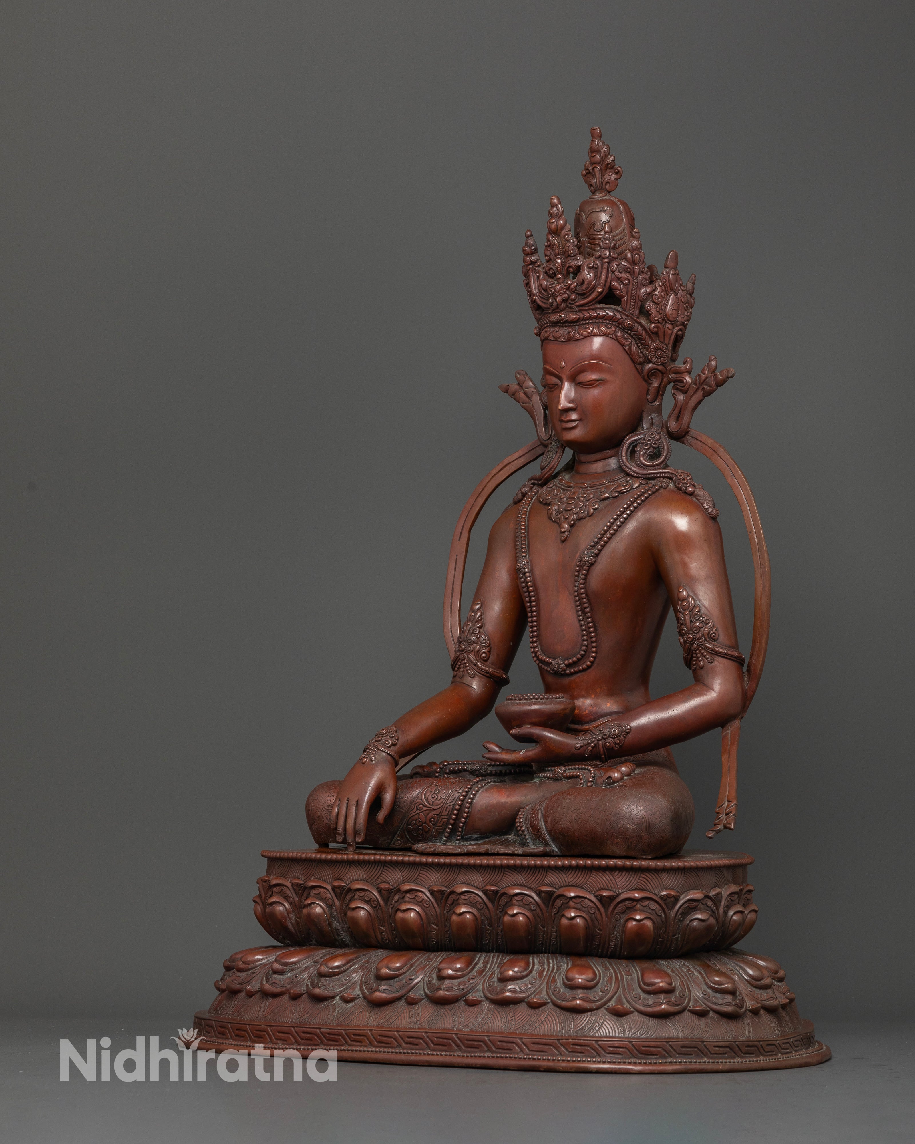 The Crown of Compassion: Buddha Shakyamuni in Antique Oxidized Form