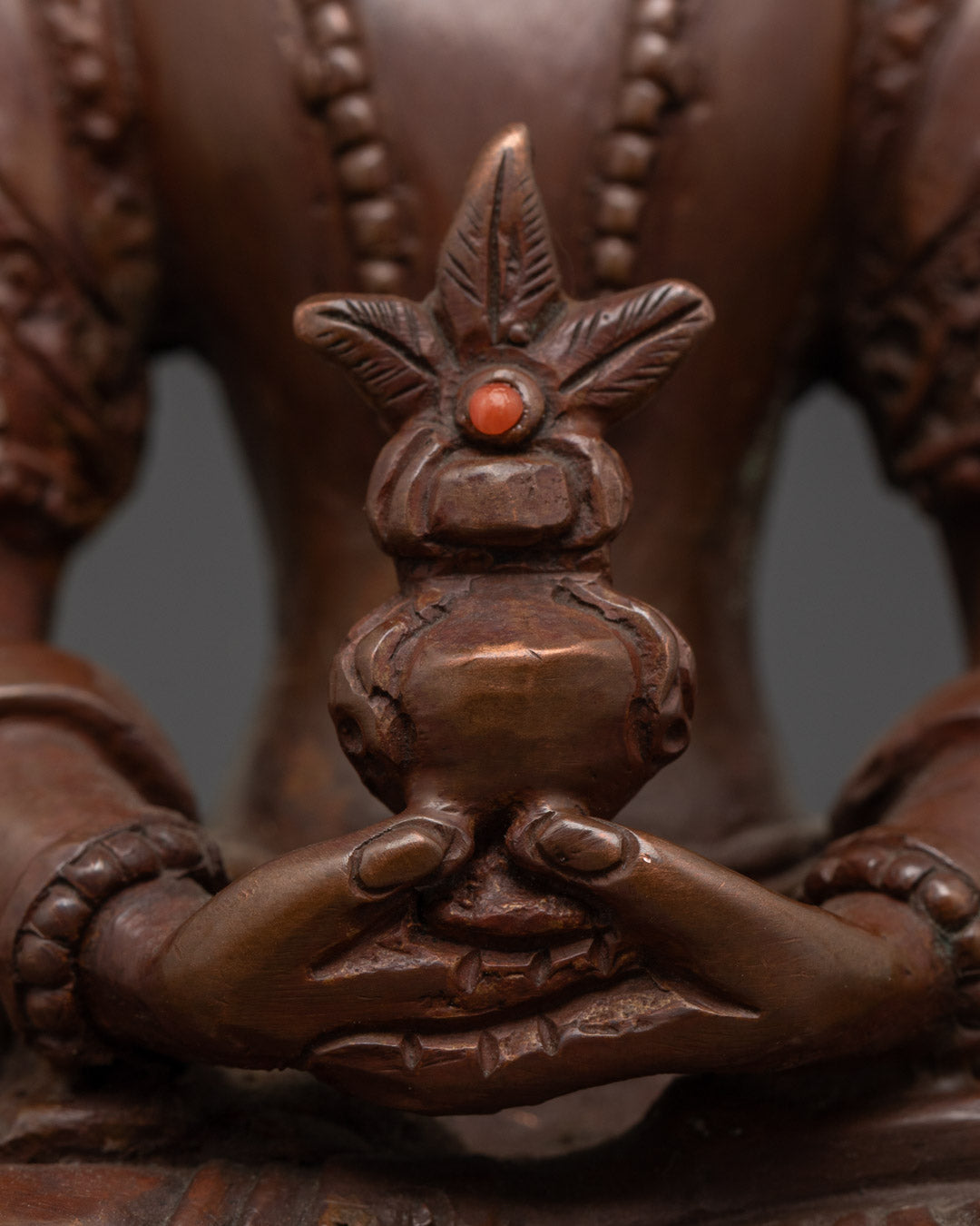 Handmade Amitayus Statue | Intricate Design on Double Lotus Base