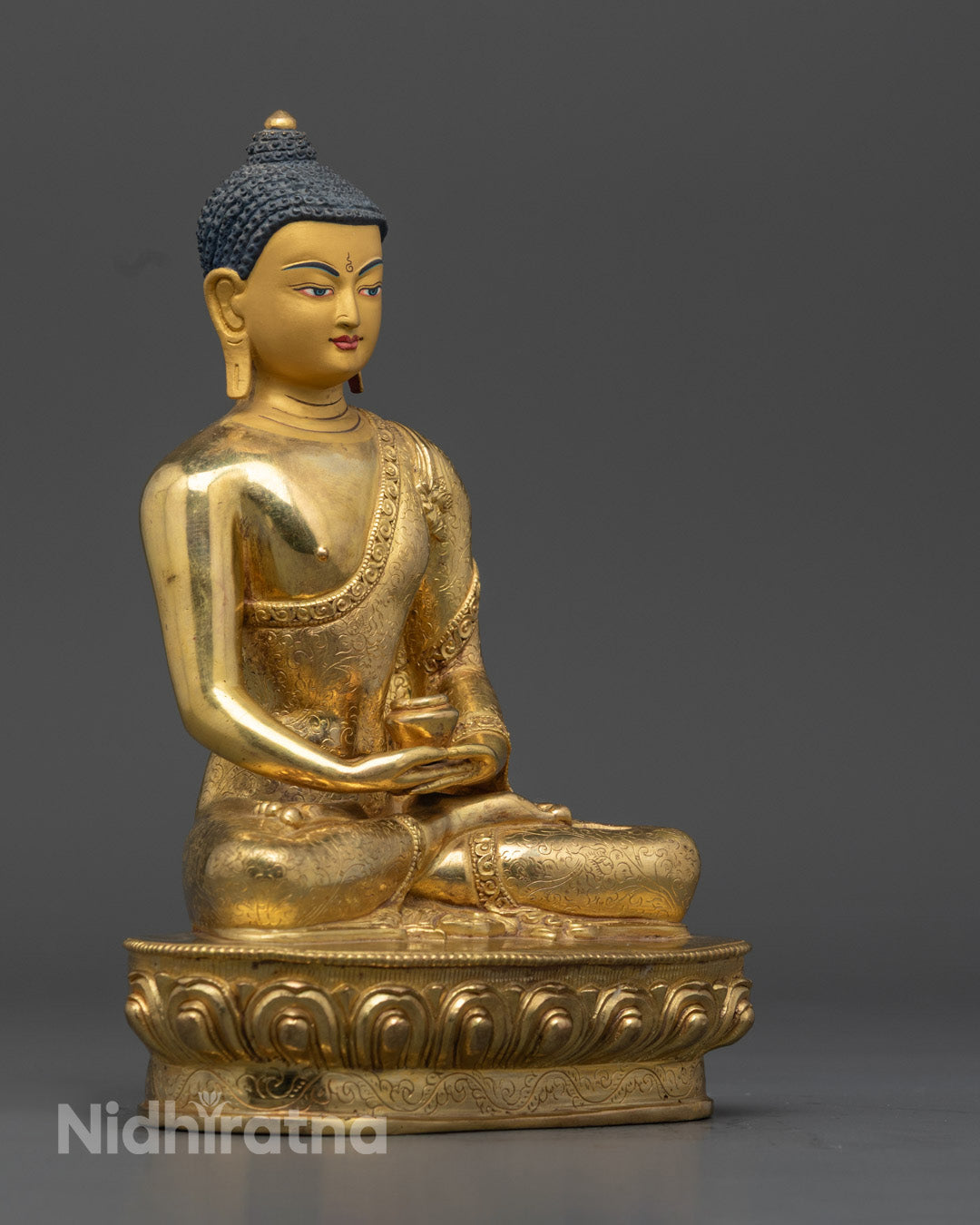 Amitabha Buddha Statue | Beautiful Gold-Plated Face