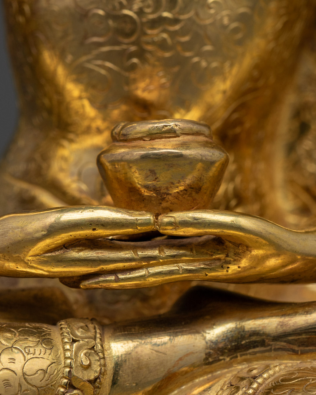 Amitabha Buddha Statue | Beautiful Gold-Plated Face