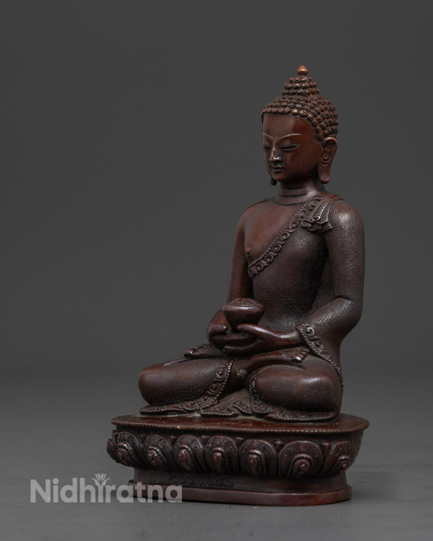 Oxidized Amitabha buddha Statue | Hand-Carved Sculpture