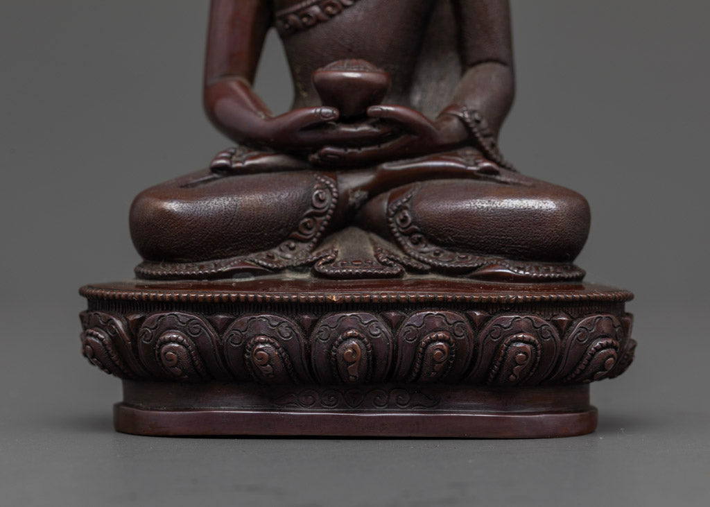 Oxidized Amitabha buddha Statue | Hand-Carved Sculpture