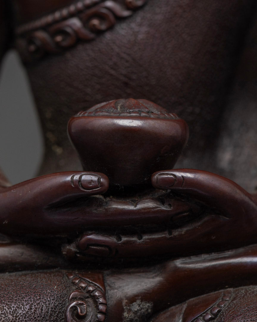 Oxidized Amitabha buddha Statue | Hand-Carved Sculpture