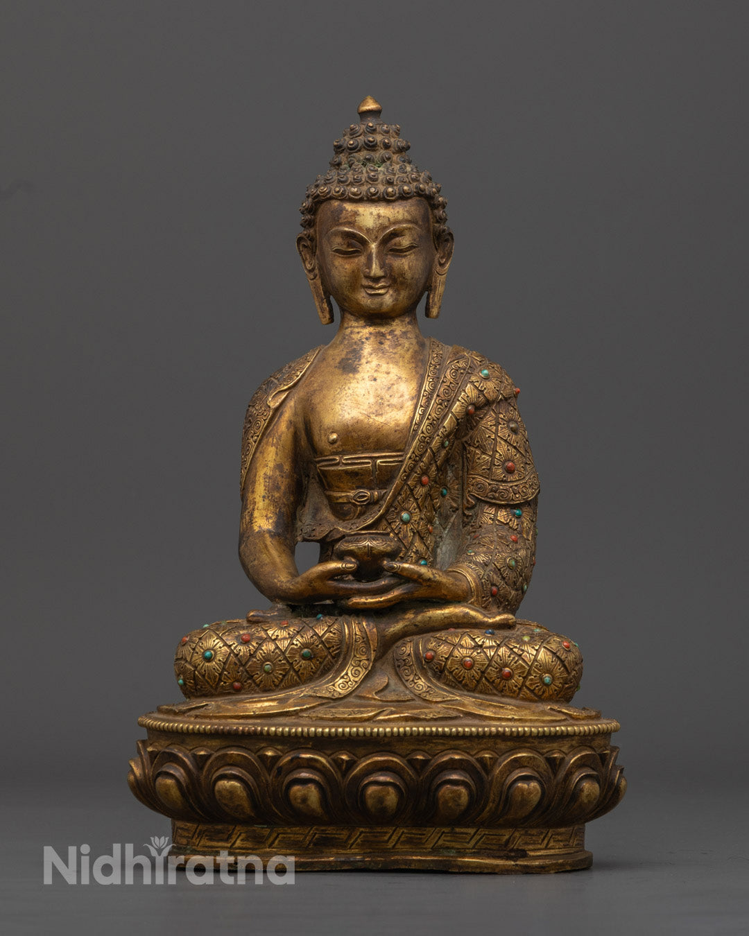 Authentic Handcrafted Golden Amitabha Buddha Statue