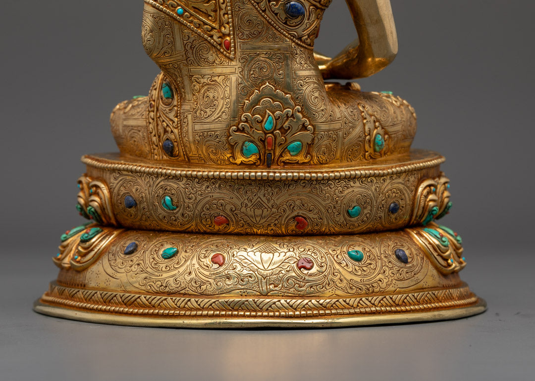 Amitabha Buddha Statue | Hand-Carved 24K Gold Gilded Copper