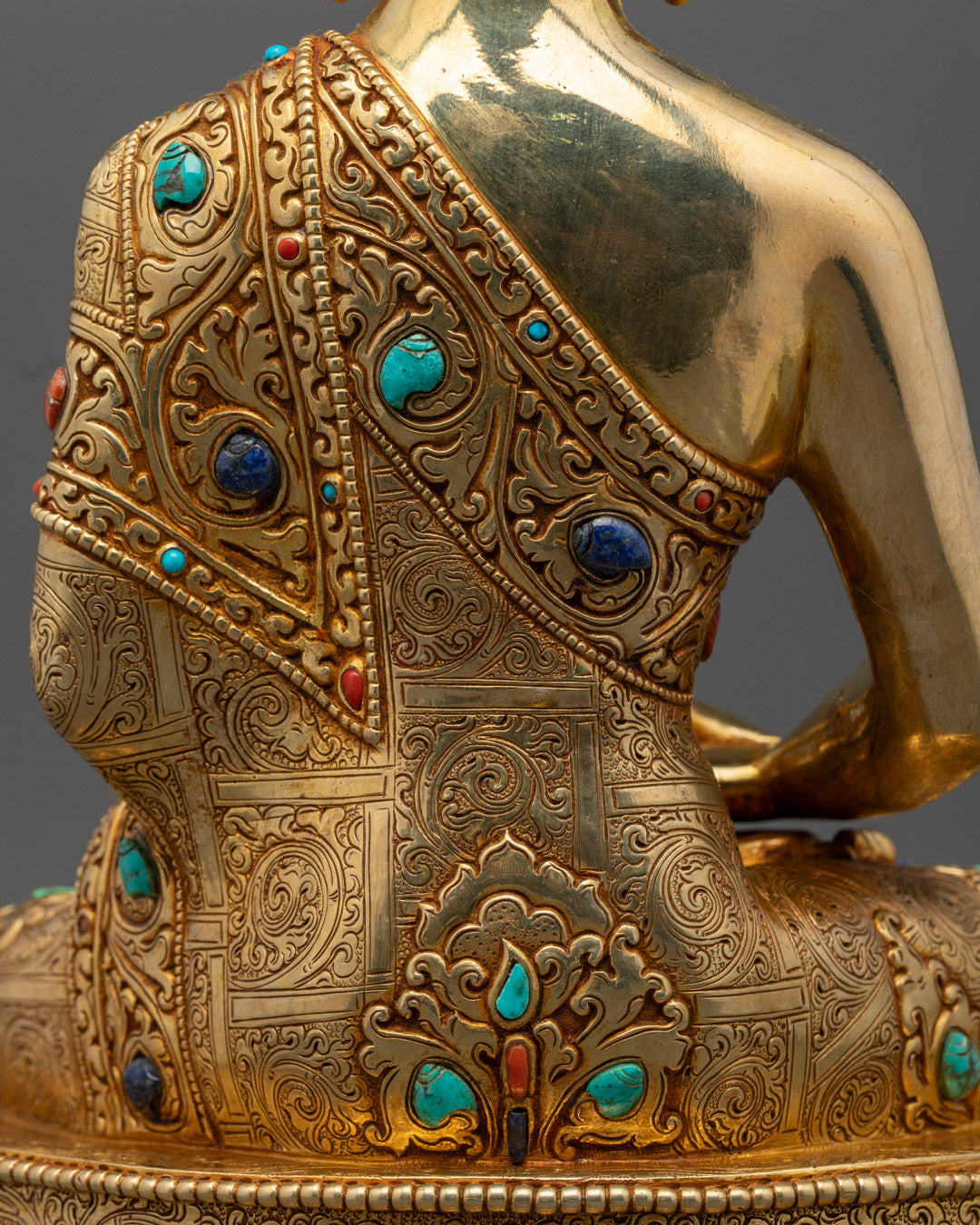 Amitabha Buddha Statue | Hand-Carved 24K Gold Gilded Copper