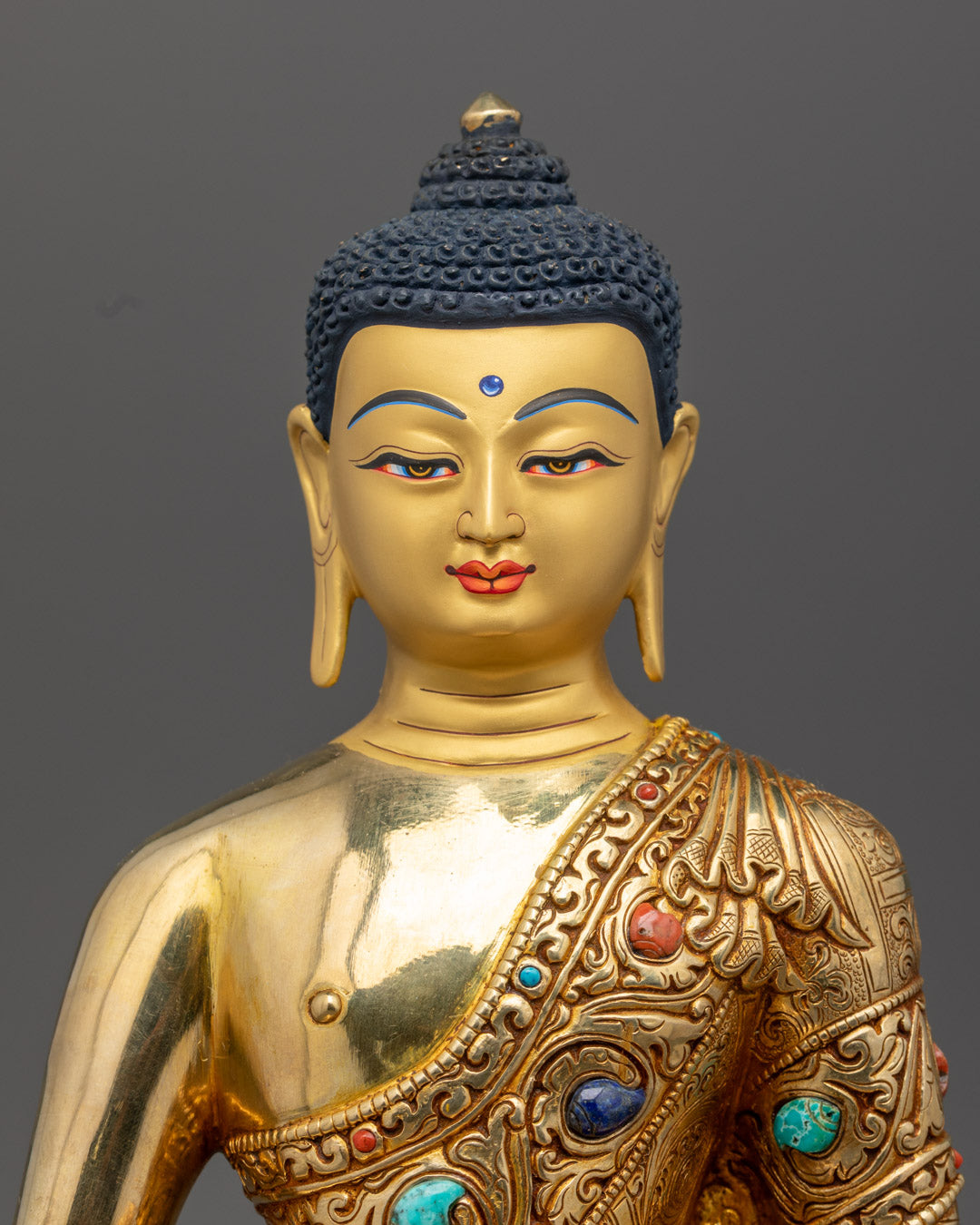 Amitabha Buddha Statue | Hand-Carved 24K Gold Gilded Copper