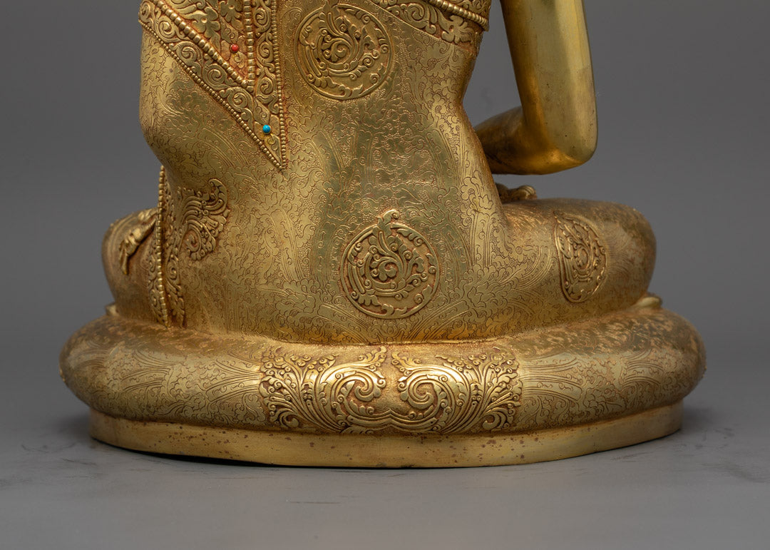 Amitabha Buddha Statue | Authentic 24k Gold Gilded Copper Art