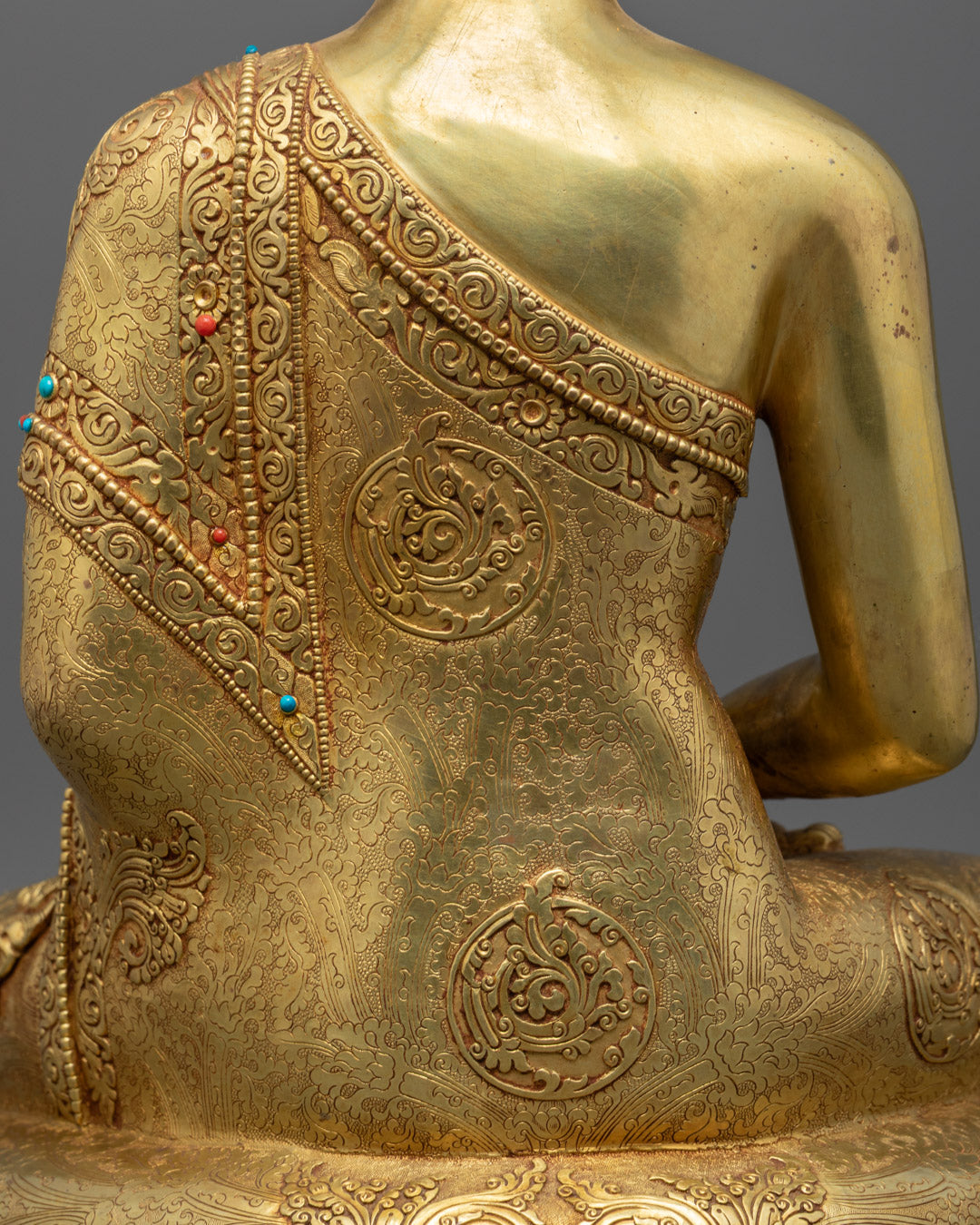 Amitabha Buddha Statue | Authentic 24k Gold Gilded Copper Art