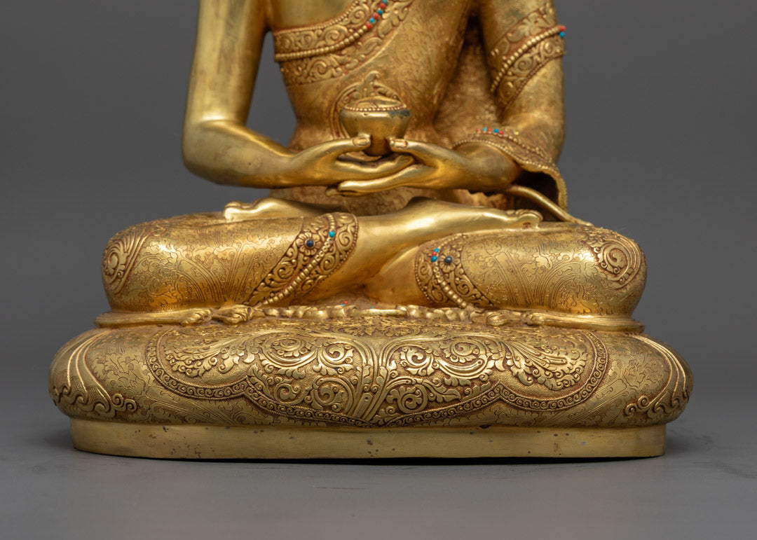 Amitabha Buddha Statue | Authentic 24k Gold Gilded Copper Art