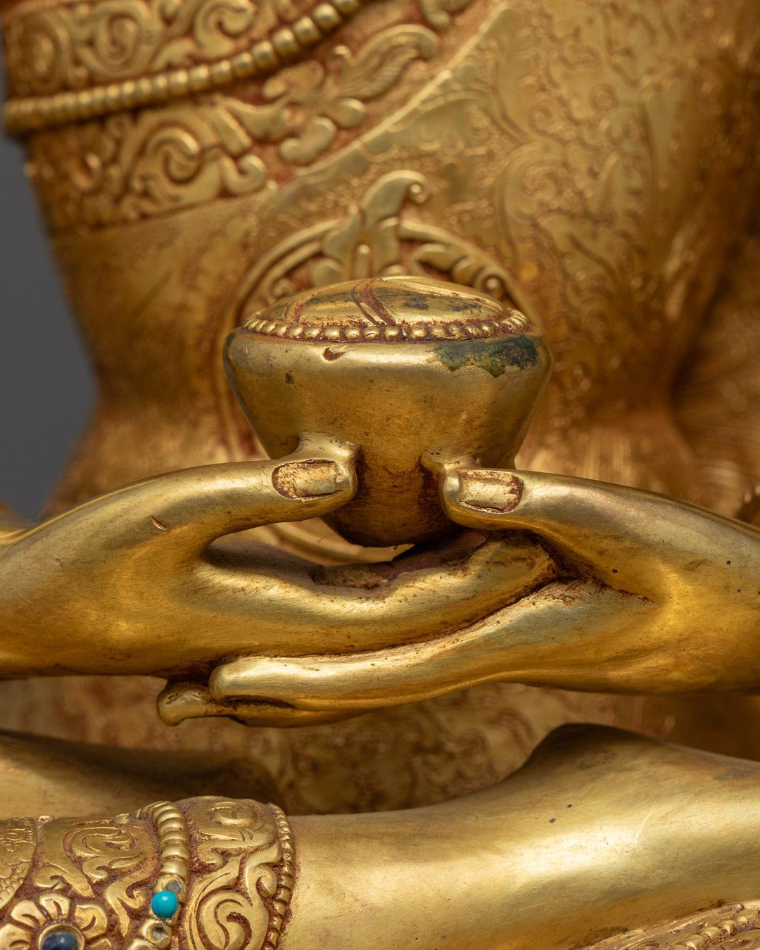 Amitabha Buddha Statue | Authentic 24k Gold Gilded Copper Art