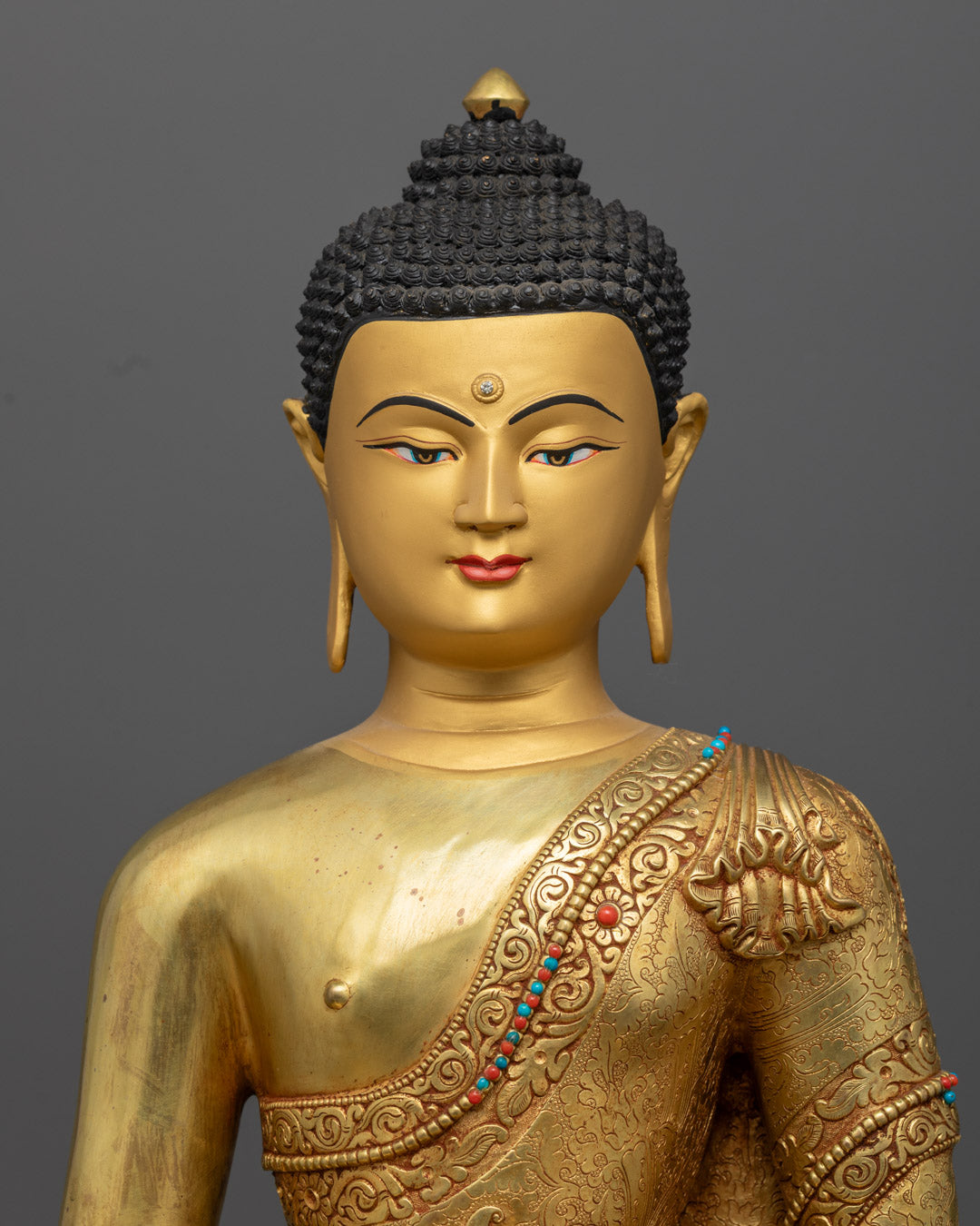 Amitabha Buddha Statue | Authentic 24k Gold Gilded Copper Art