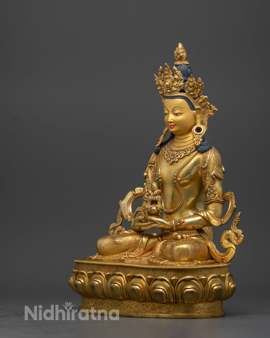 Amitayus Statue | 24K Gold Gilded Buddhist Sculpture
