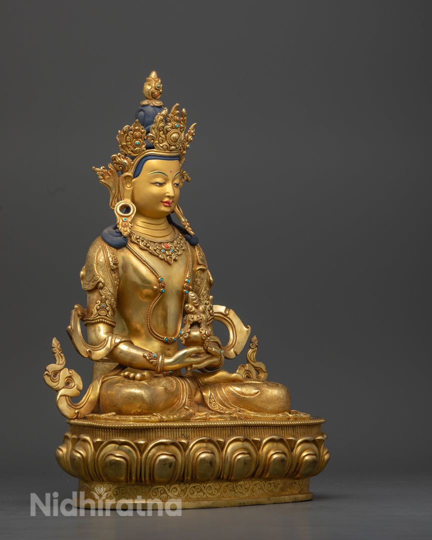 Amitayus Statue | 24K Gold Gilded Buddhist Sculpture