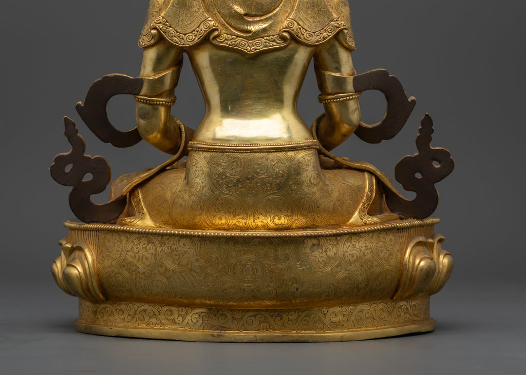 Amitayus Statue | 24K Gold Gilded Buddhist Sculpture