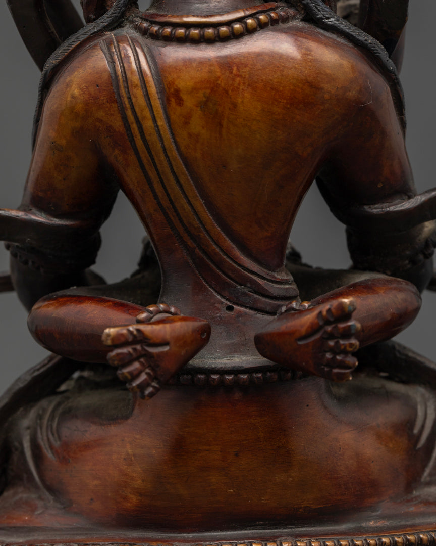 Amitayus with Consort Statue in Tibetan Buddhism