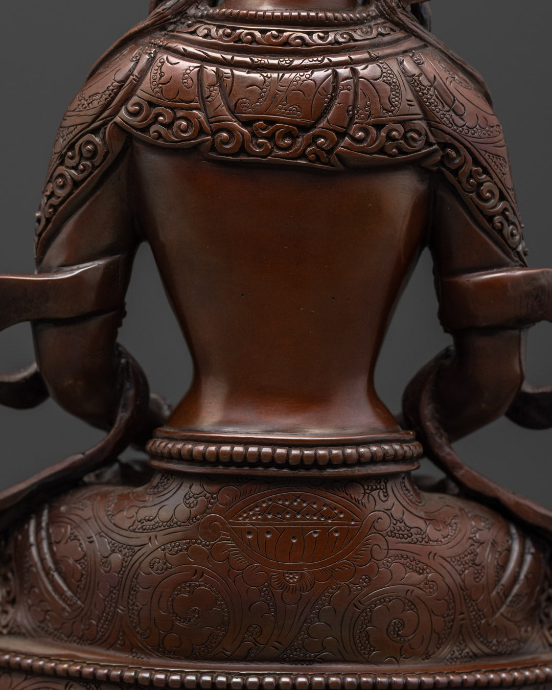 Oxidized Amitayus Statue | Handmade Tibetan Buddha Sculpture