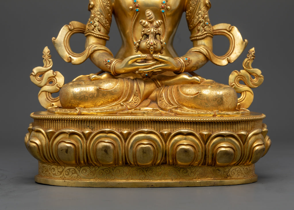 Amitayus Statue | 24K Gold Gilded Buddhist Sculpture