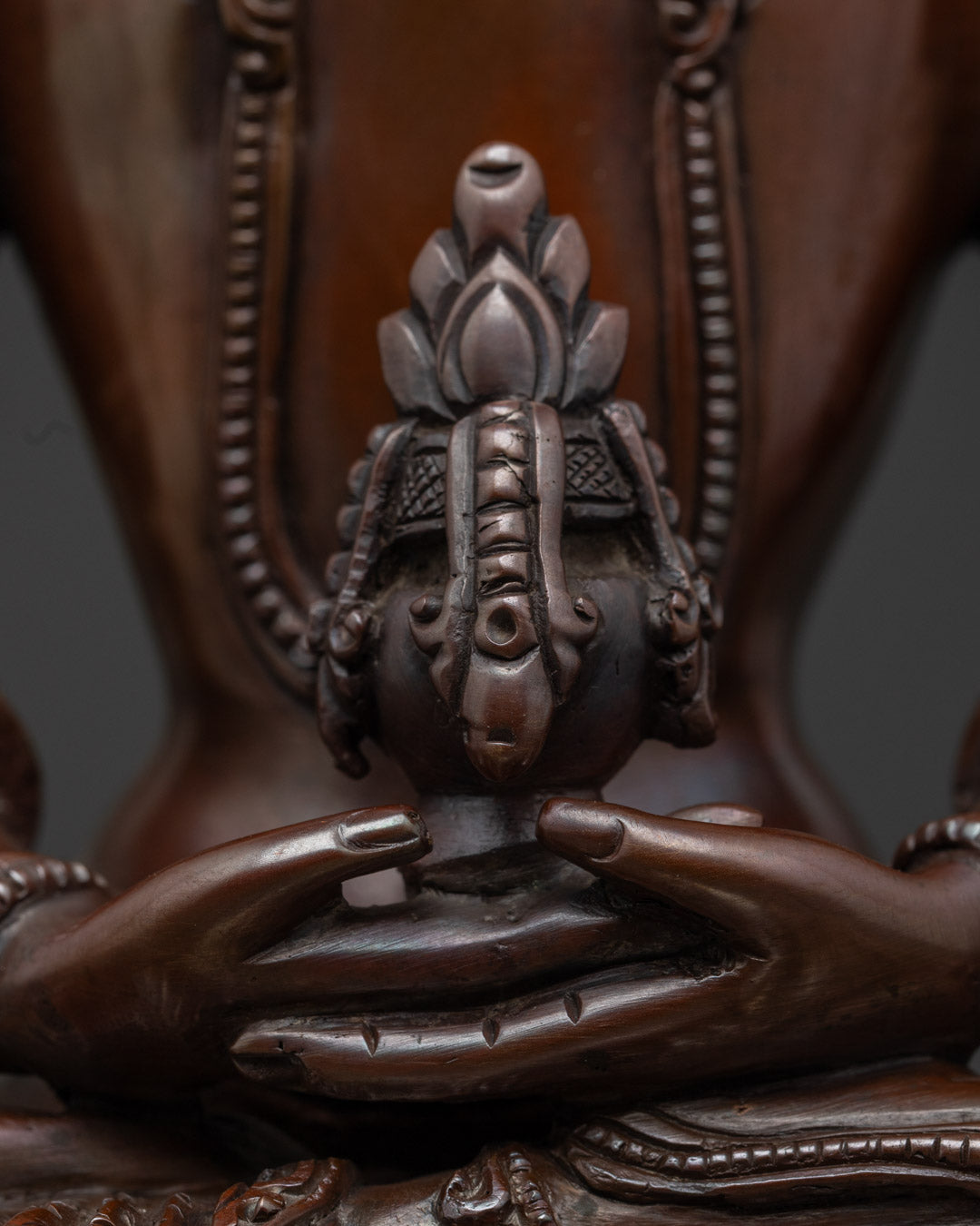 Oxidized Amitayus Statue | Handmade Tibetan Buddha Sculpture
