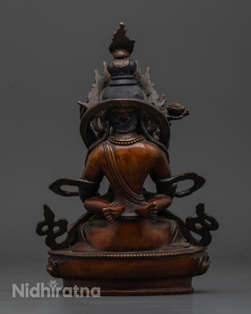 Amitayus with Consort Statue in Tibetan Buddhism