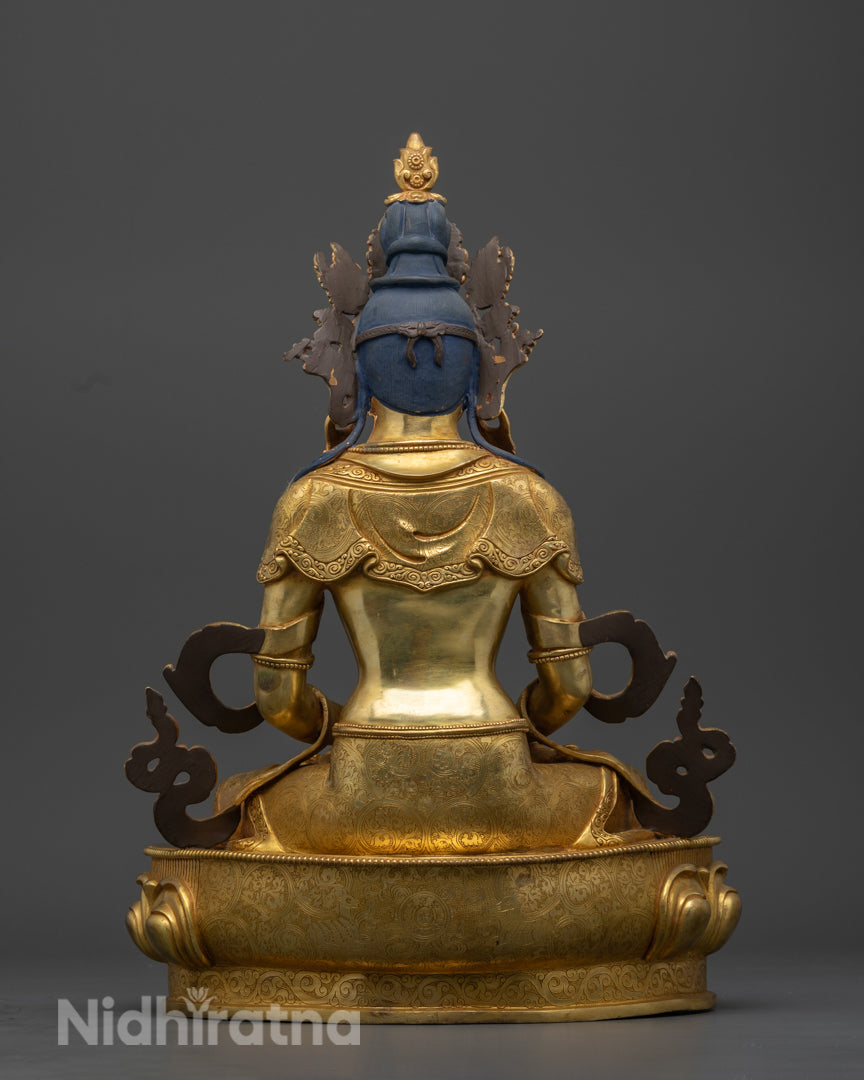 Amitayus Statue | 24K Gold Gilded Buddhist Sculpture