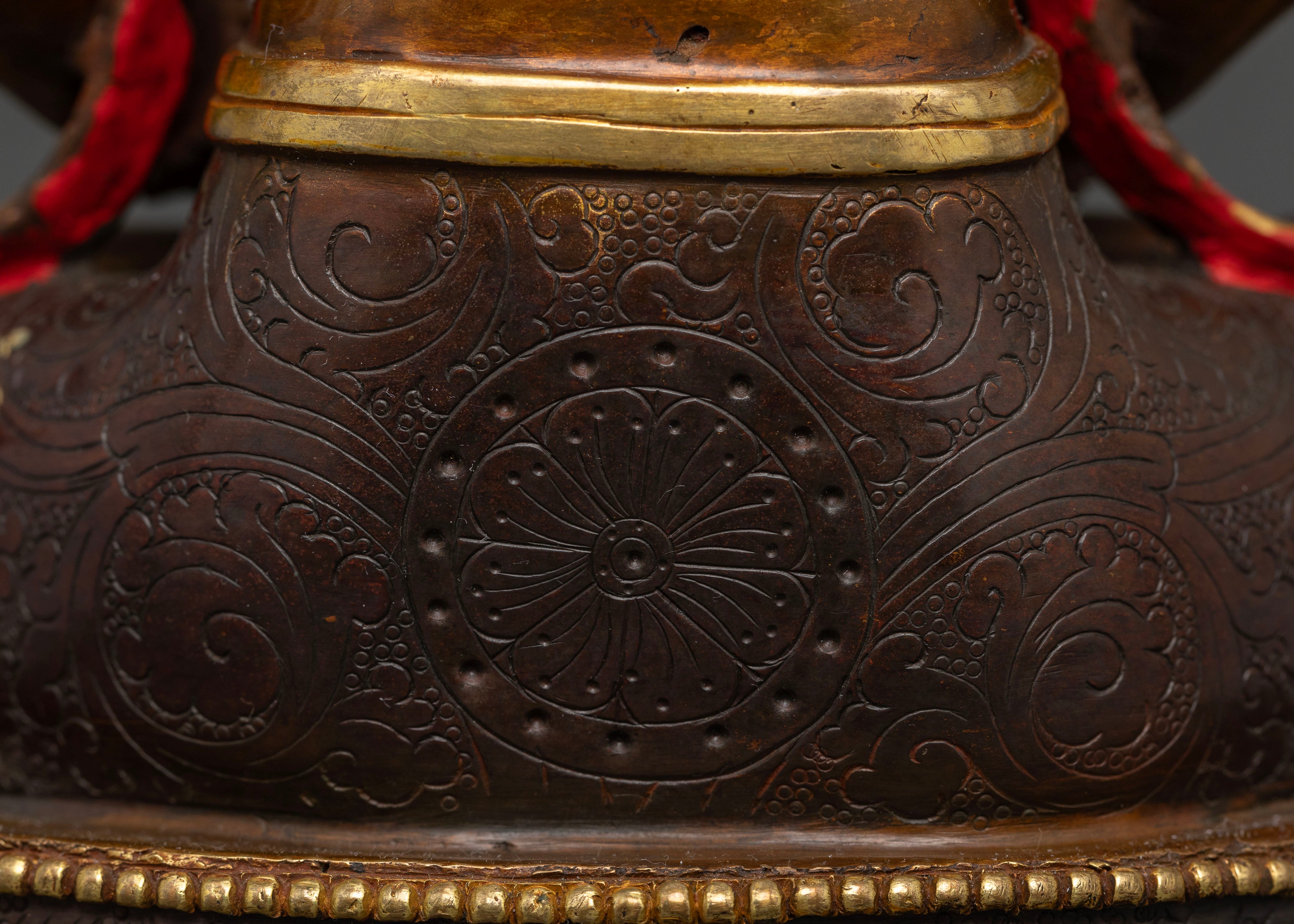 Unique Oxidized Silver Amitayus Statue