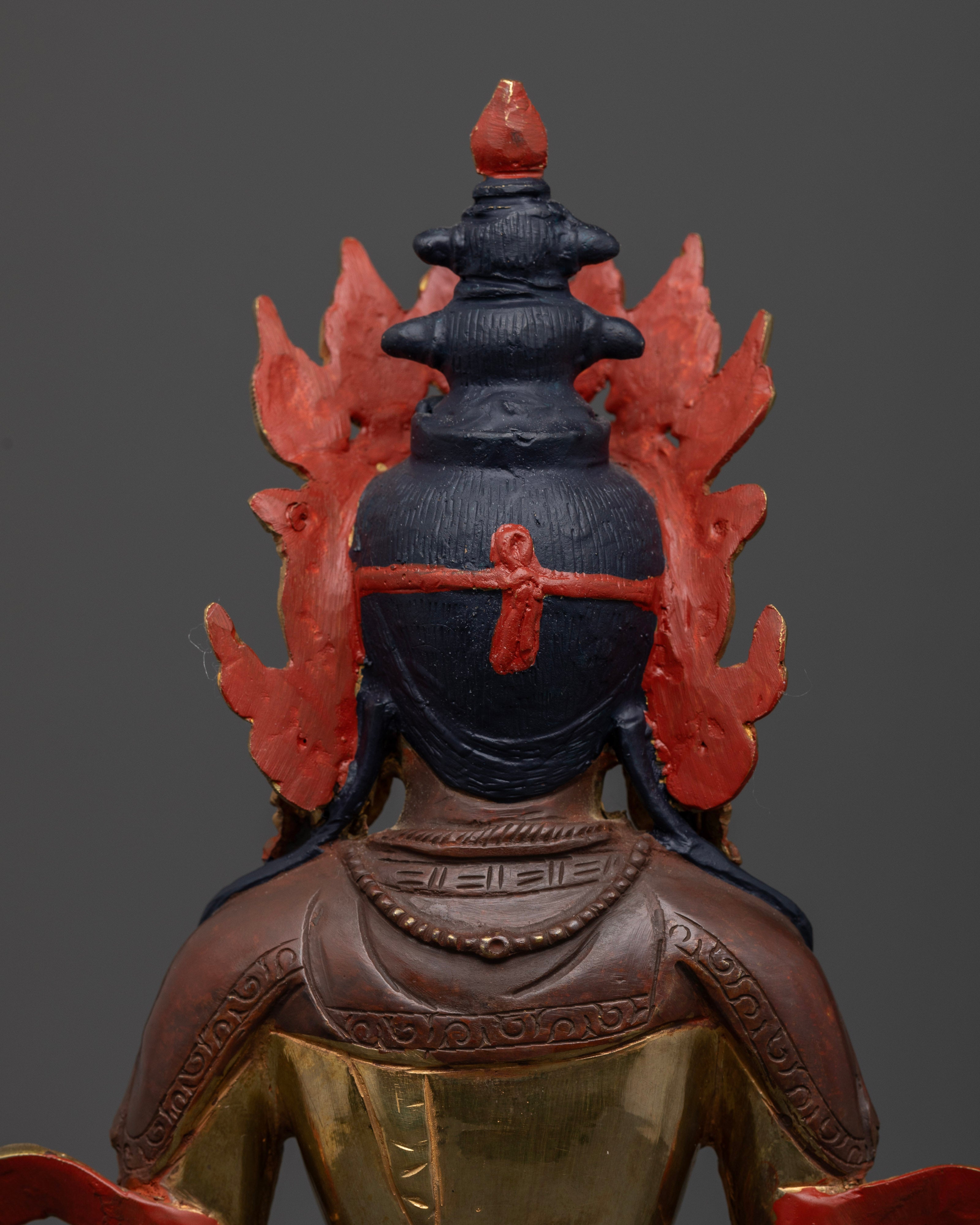 Exquisite Gold and Copper Statue of Amitayus