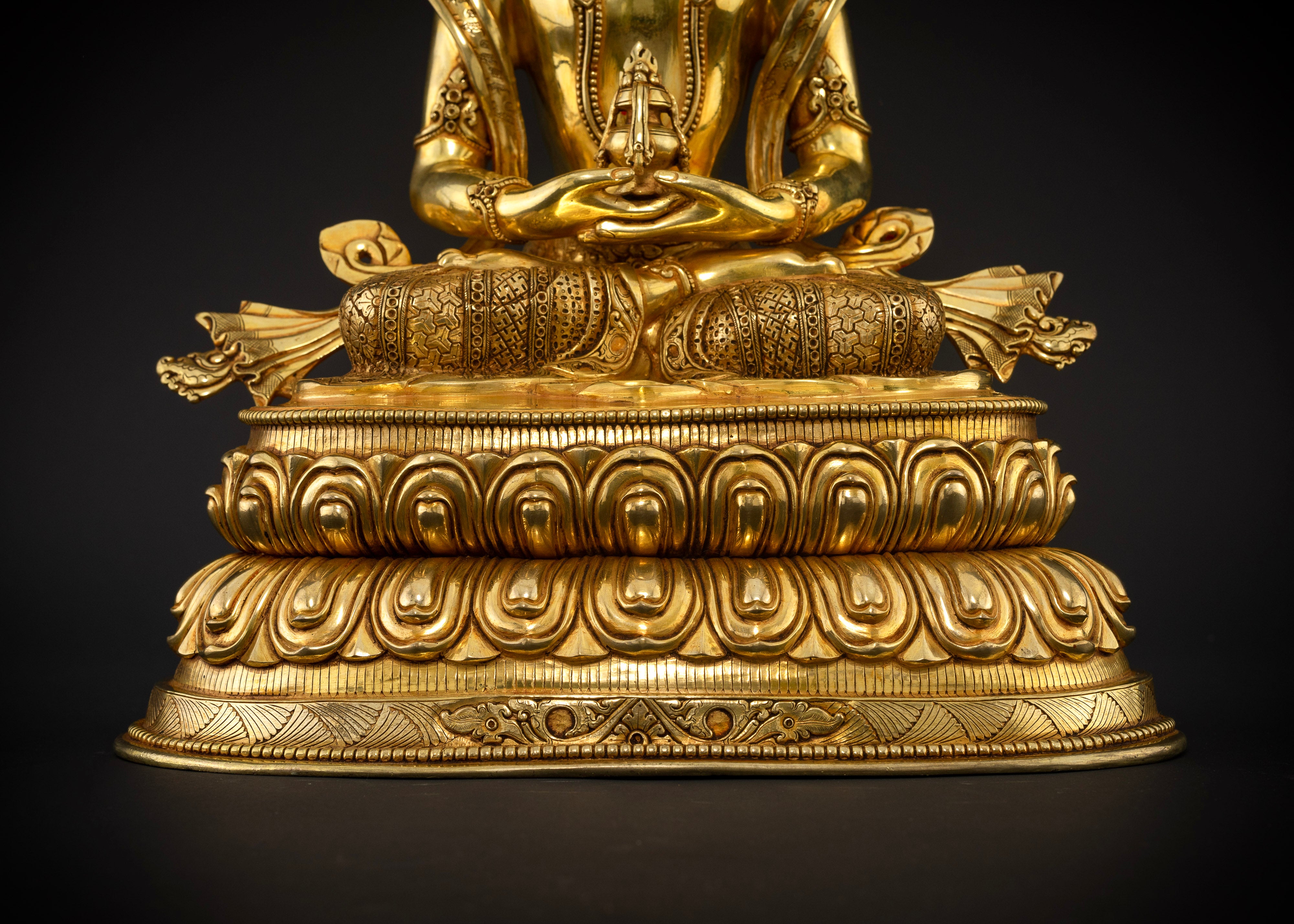 Crowned Amitayus: The Buddha of Infinite Life Statue