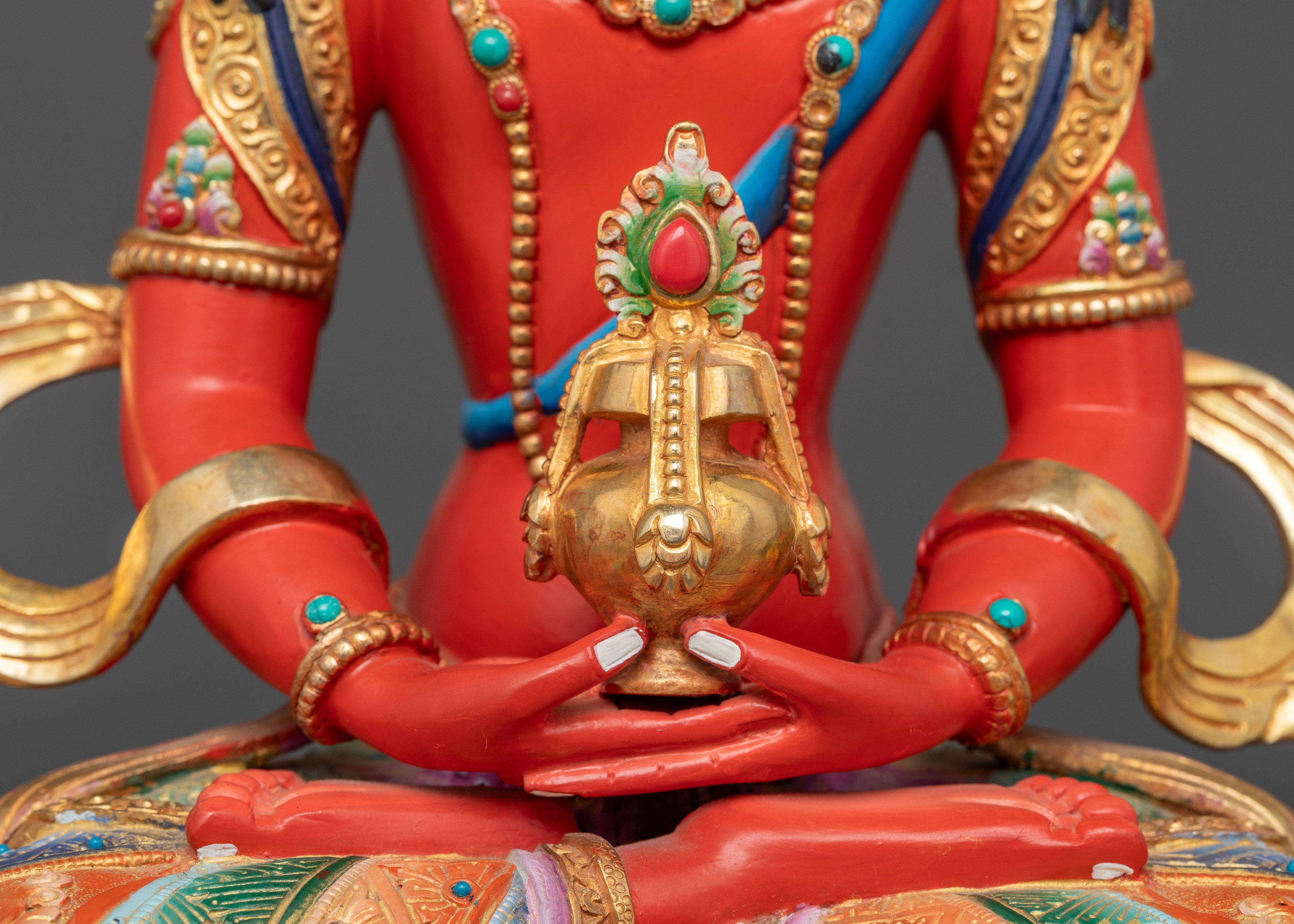 Red Amitayus Statue: Symbol of Longevity and Compassion